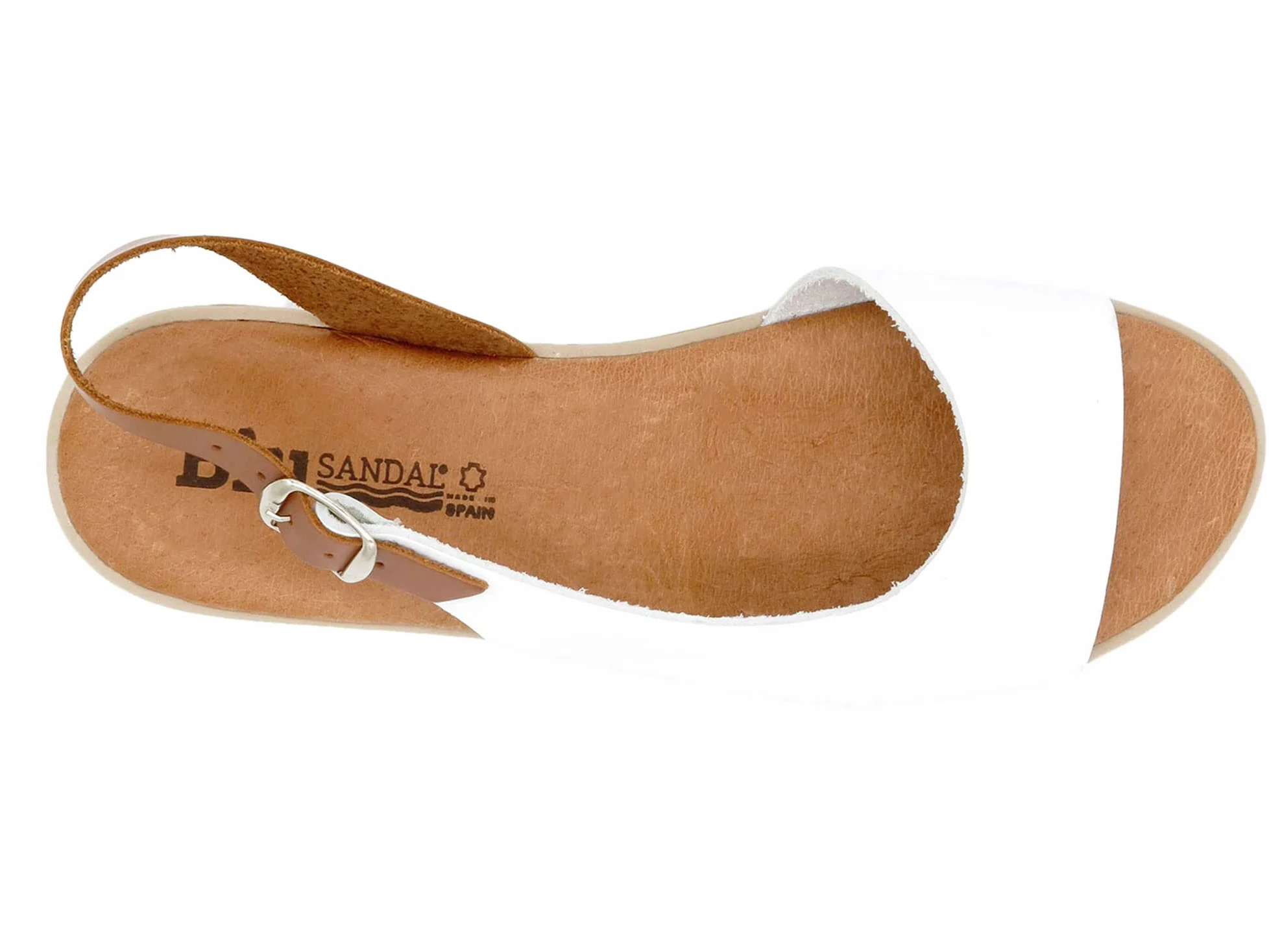 Made In Spain - Sandalias de mujer de piel con tacón de cuña y plantilla de piel auténtica, acolchado de gel, 1115 fabricado en España