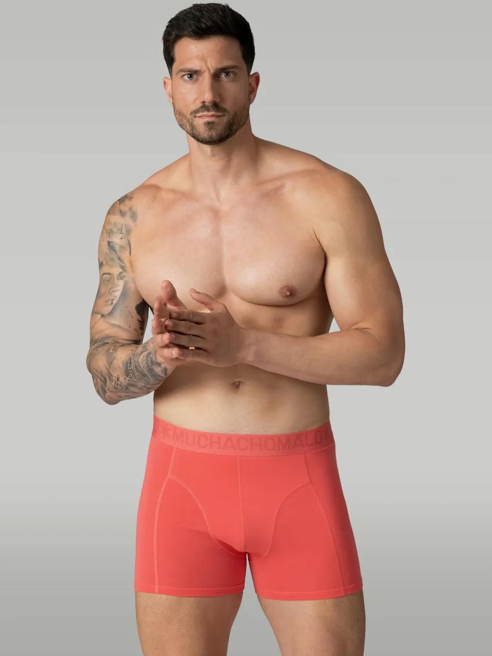 Muchachomalo Calzoncillos para Hombre, Ropa Interior Lisa de Algodón para Hombre, Pack de 4 Unidades, Bóxers Lisos de Corte Clásico con Cintura Elástica