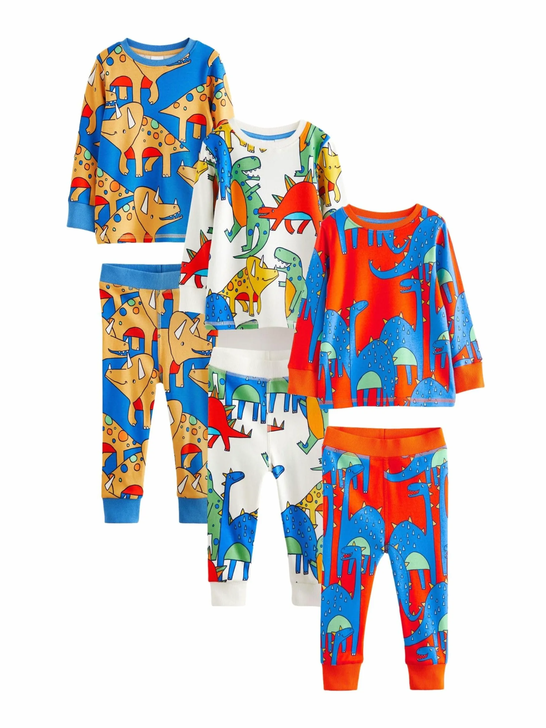 NEXT Niños Pack de 3 Pijamas abrigados 100% algodón