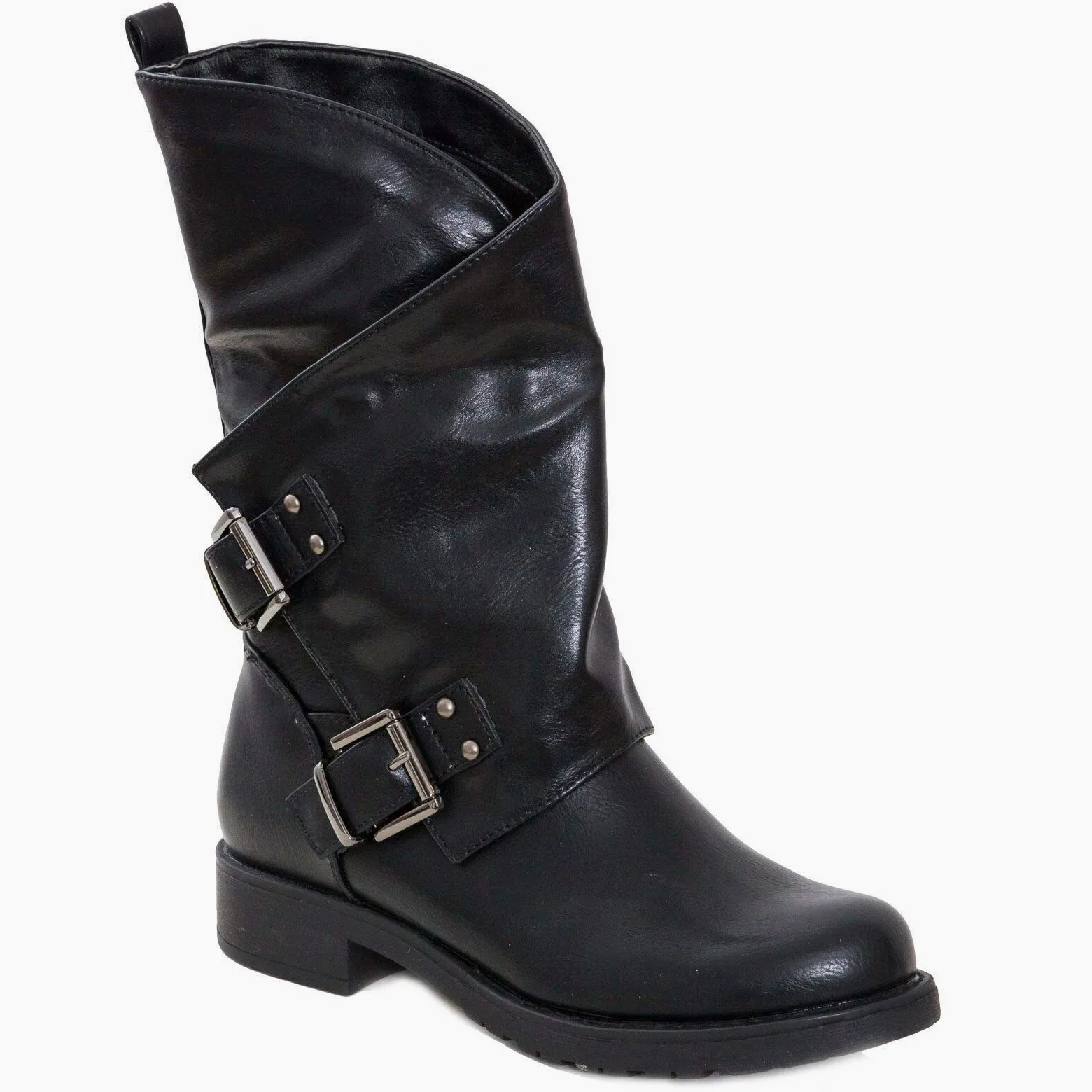 Toocool - Botas de mujer bajas Biker Boots Motociclista Botas Hebillas Anfibios SA9907