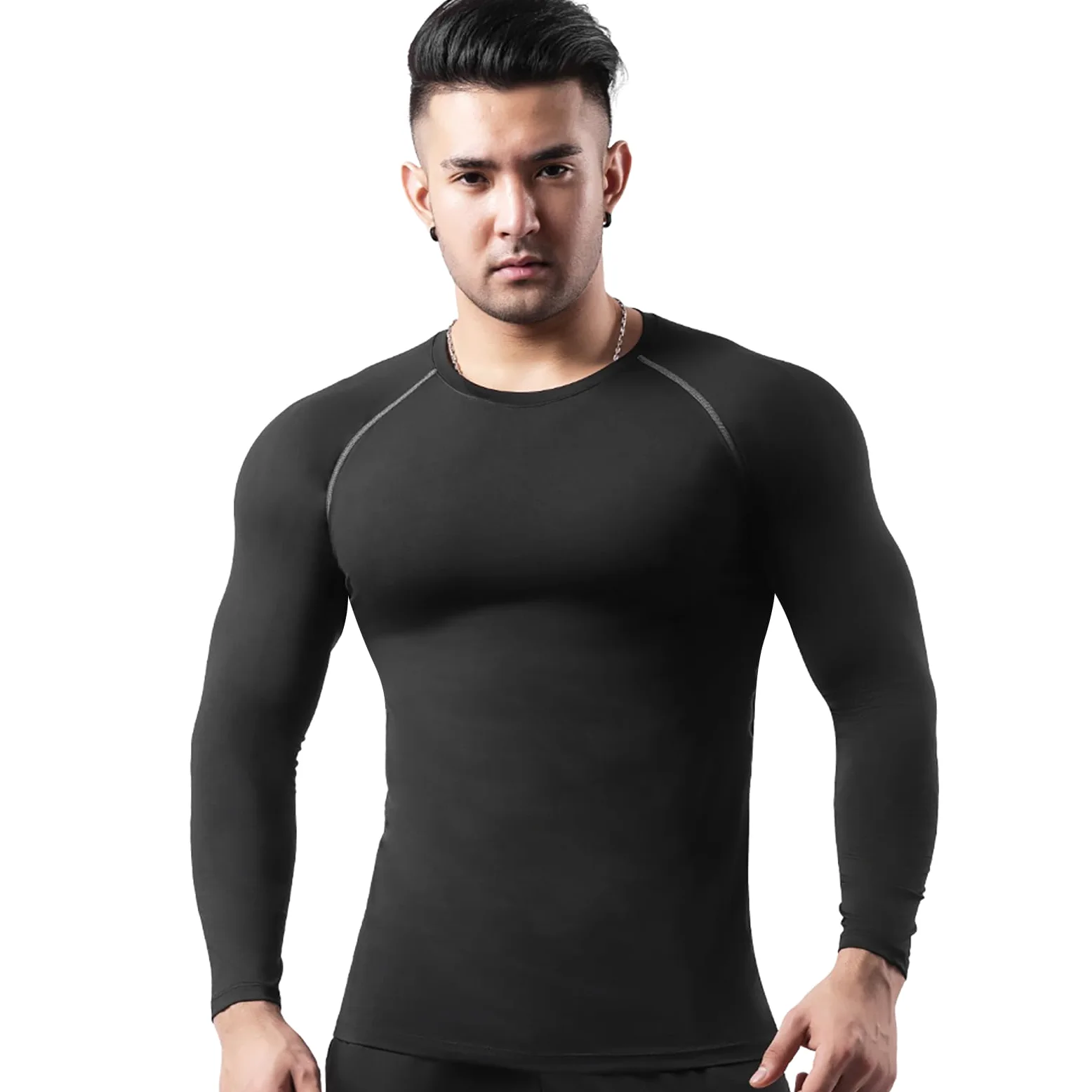 HomyComy Short Sleeve Compression Shirt Camiseta Hombre (Pack de 2)