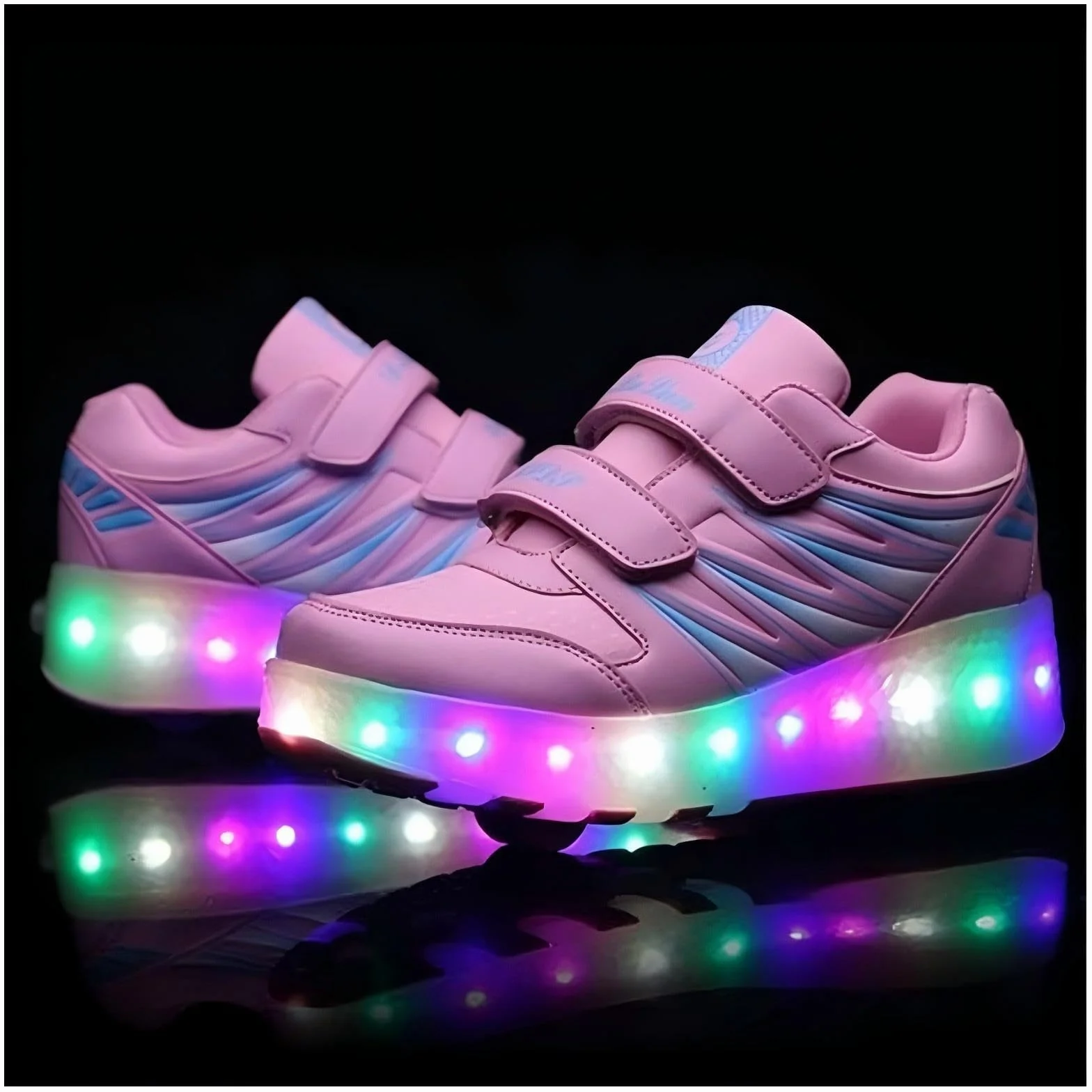 Zapatos con ruedas LED Recargable USB Doble Rueda Exterior para Niños