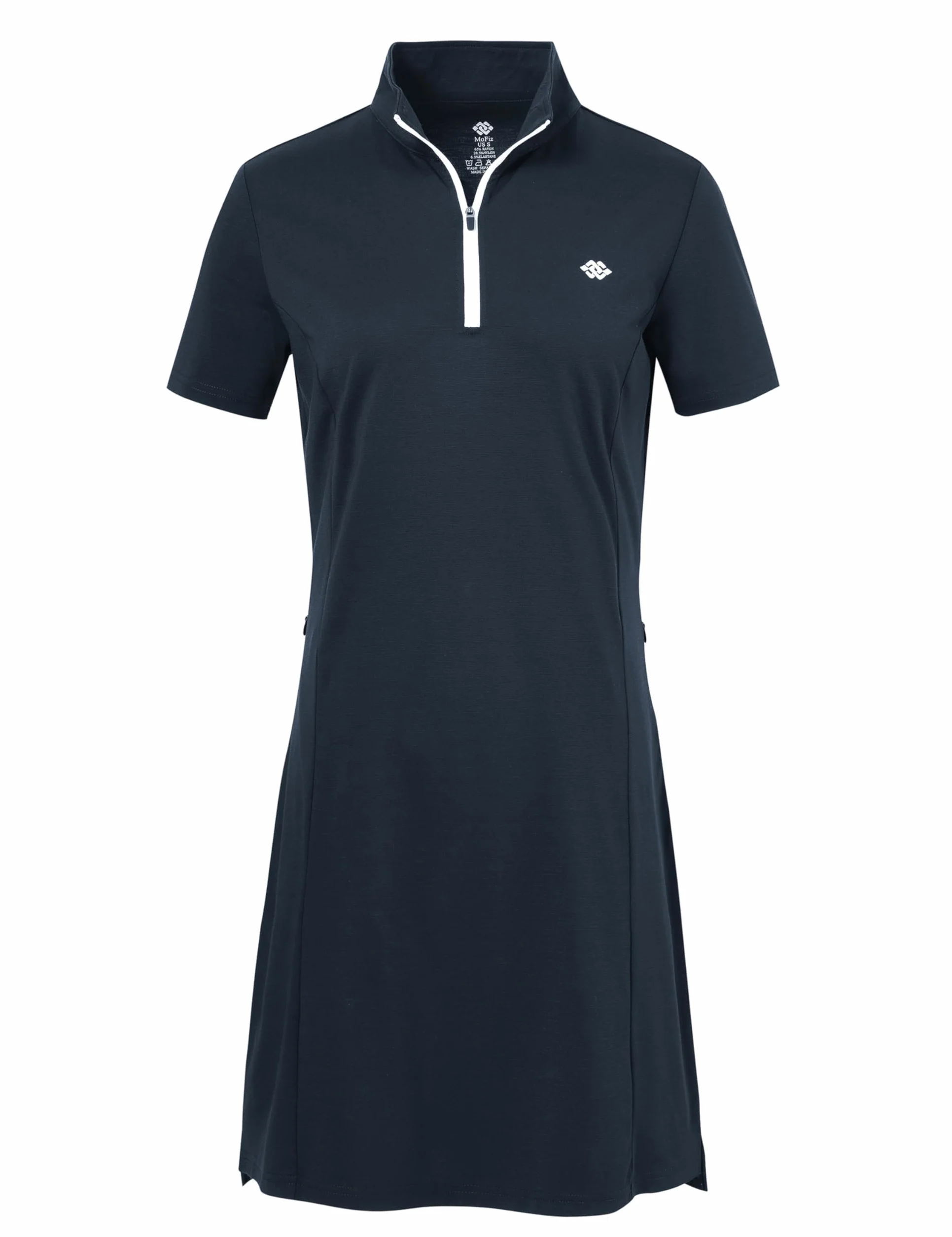 Vestido Polo Mujer Manga Corta Algodón Cremallera Verano Ligero Golf Gimnasia Yoga