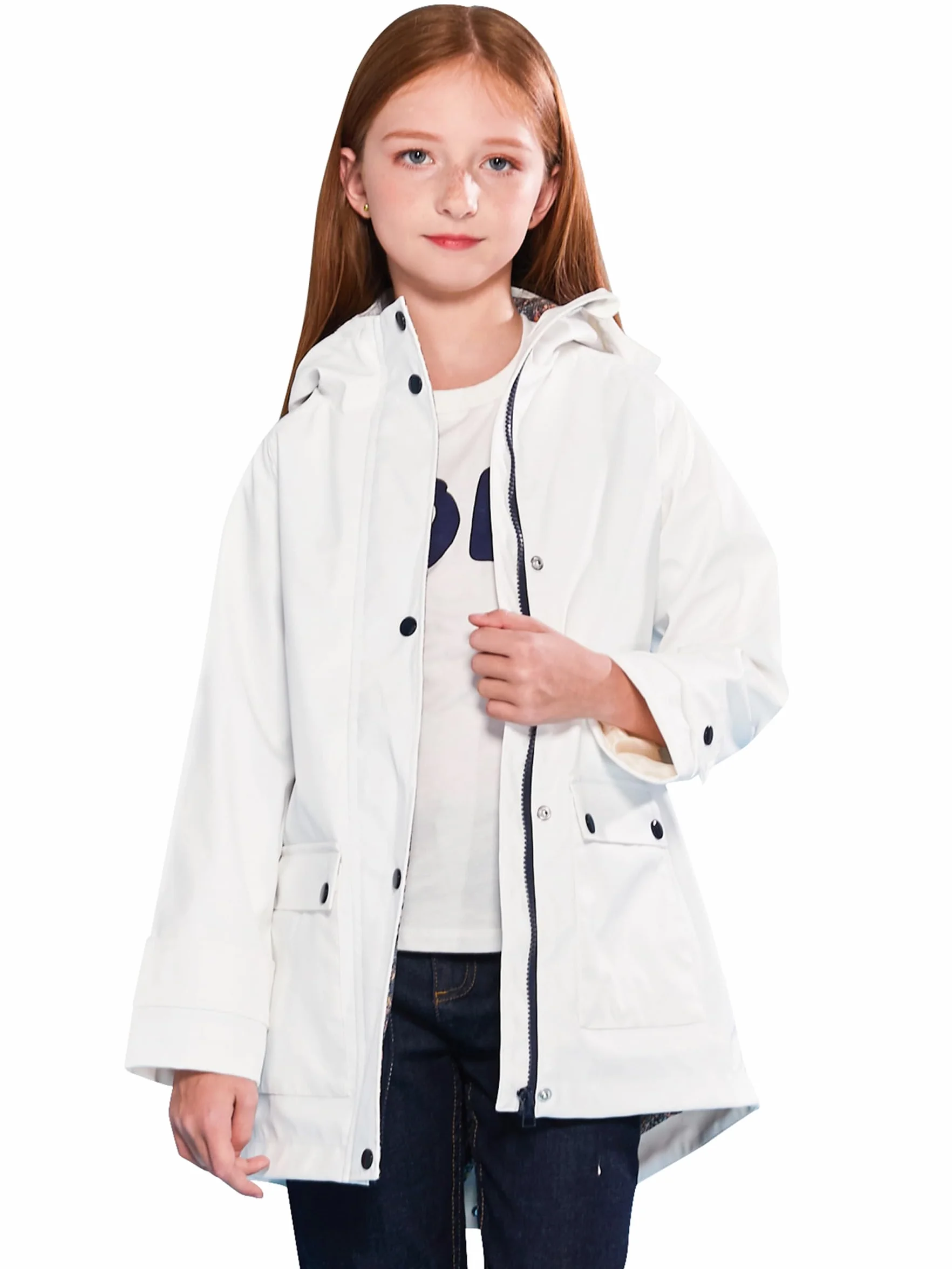 SOLOCOTE Chubasquero para Niños con Capucha Mochila Forrada de Goma para Niñas y Niños Impermeable y Resistente al Viento