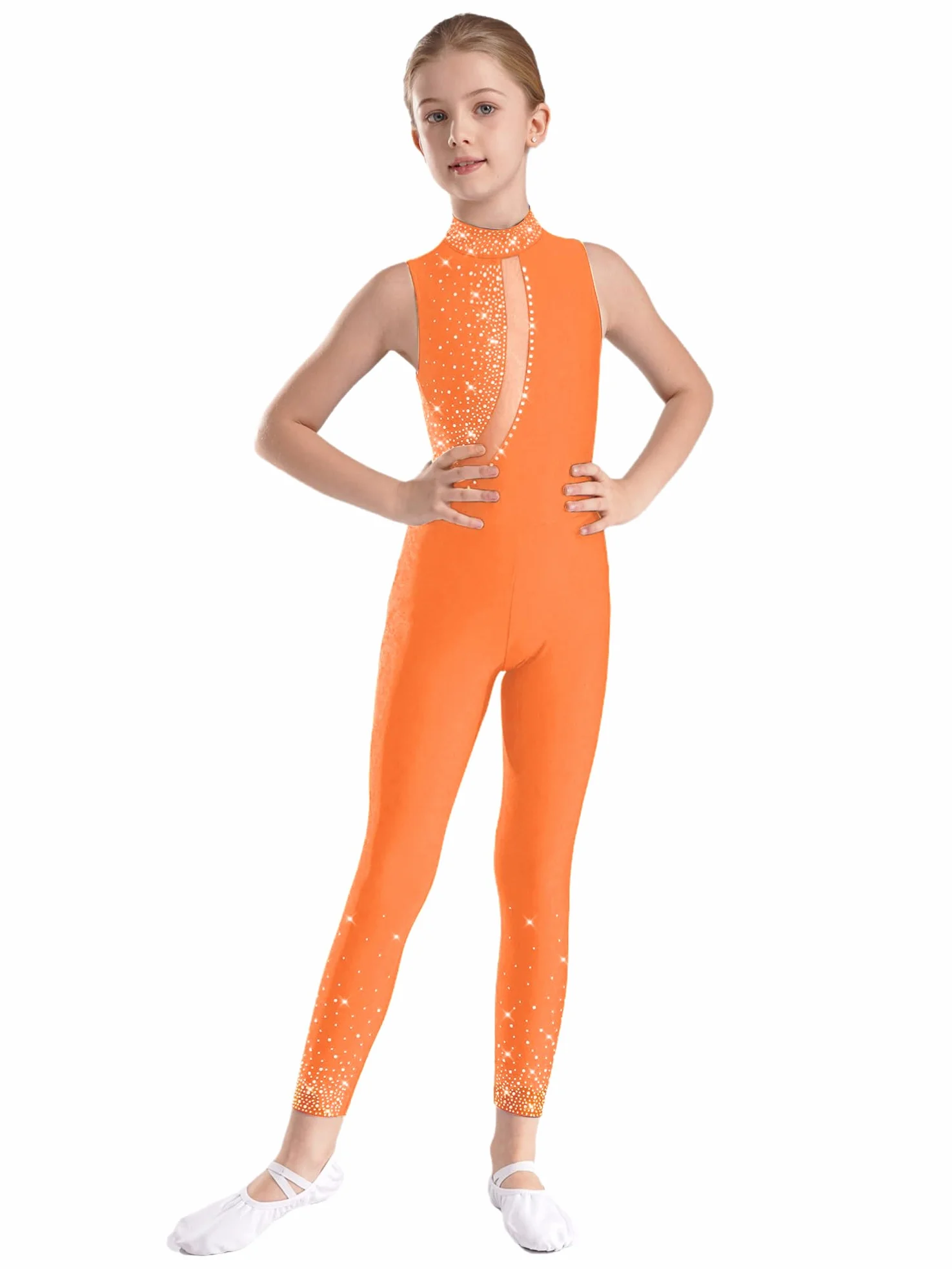 Aislor Maillot De Gimnasia Rítmica Para Niña Mono De Danza Moderna De Malla Transparente Jumpsuit Elástico Disfraz De Bailarina