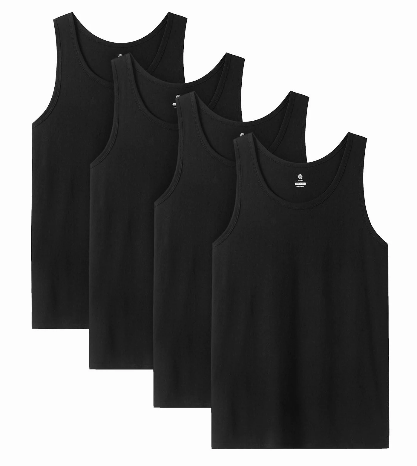 LAPASA Camiseta Tirante Hombre (Pack de 4) 100% Algodón Puro Ropa Interior sin Manga Masculino Tank Top Gym Deporte Ejercicio Gimnasio Verano Blanca Negra Gris M36
