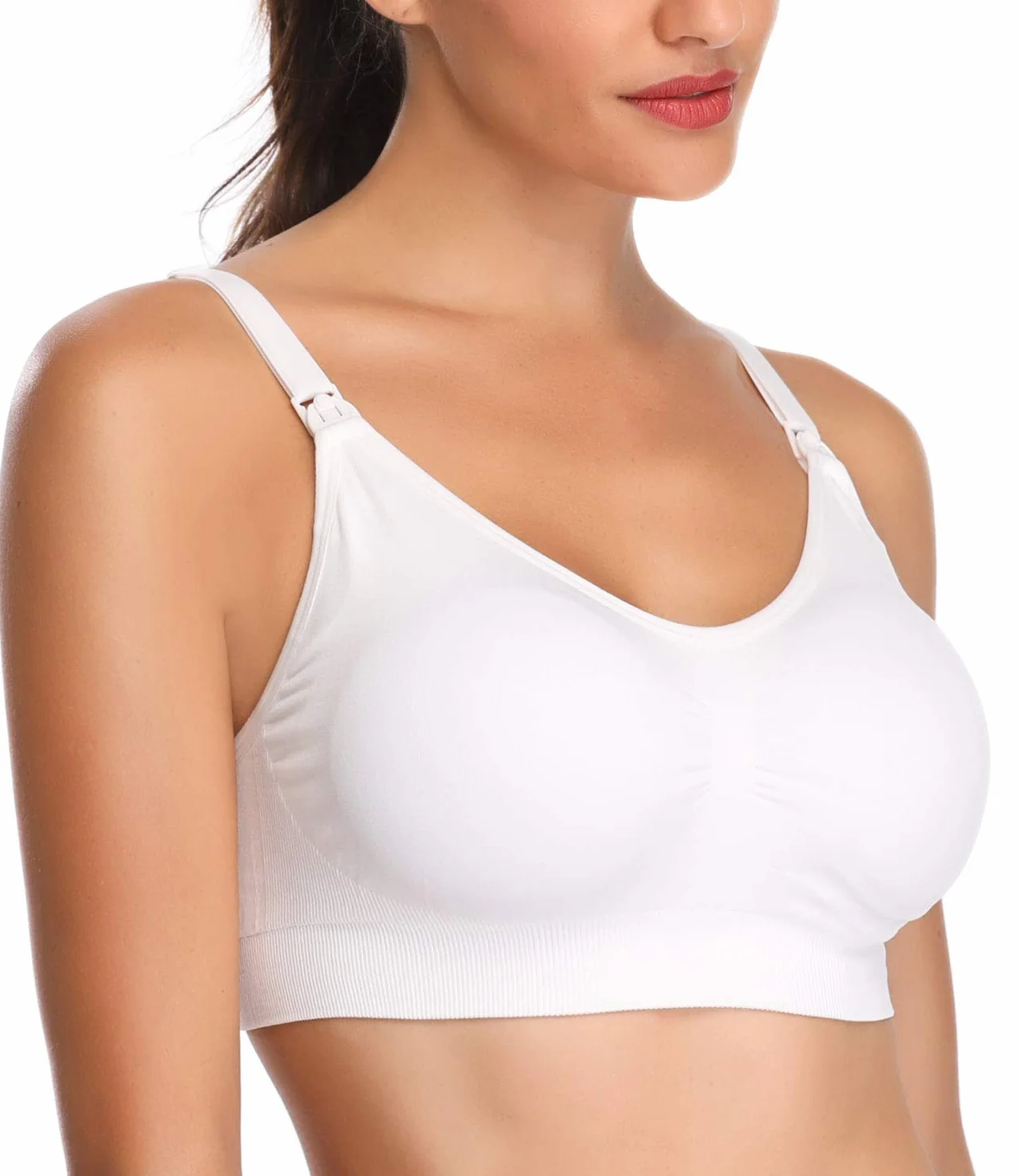 Womens Sleeping Nursing Bra Wirefree Breastfeeding Maternity Bralette Pack of 5 Color White Size XL