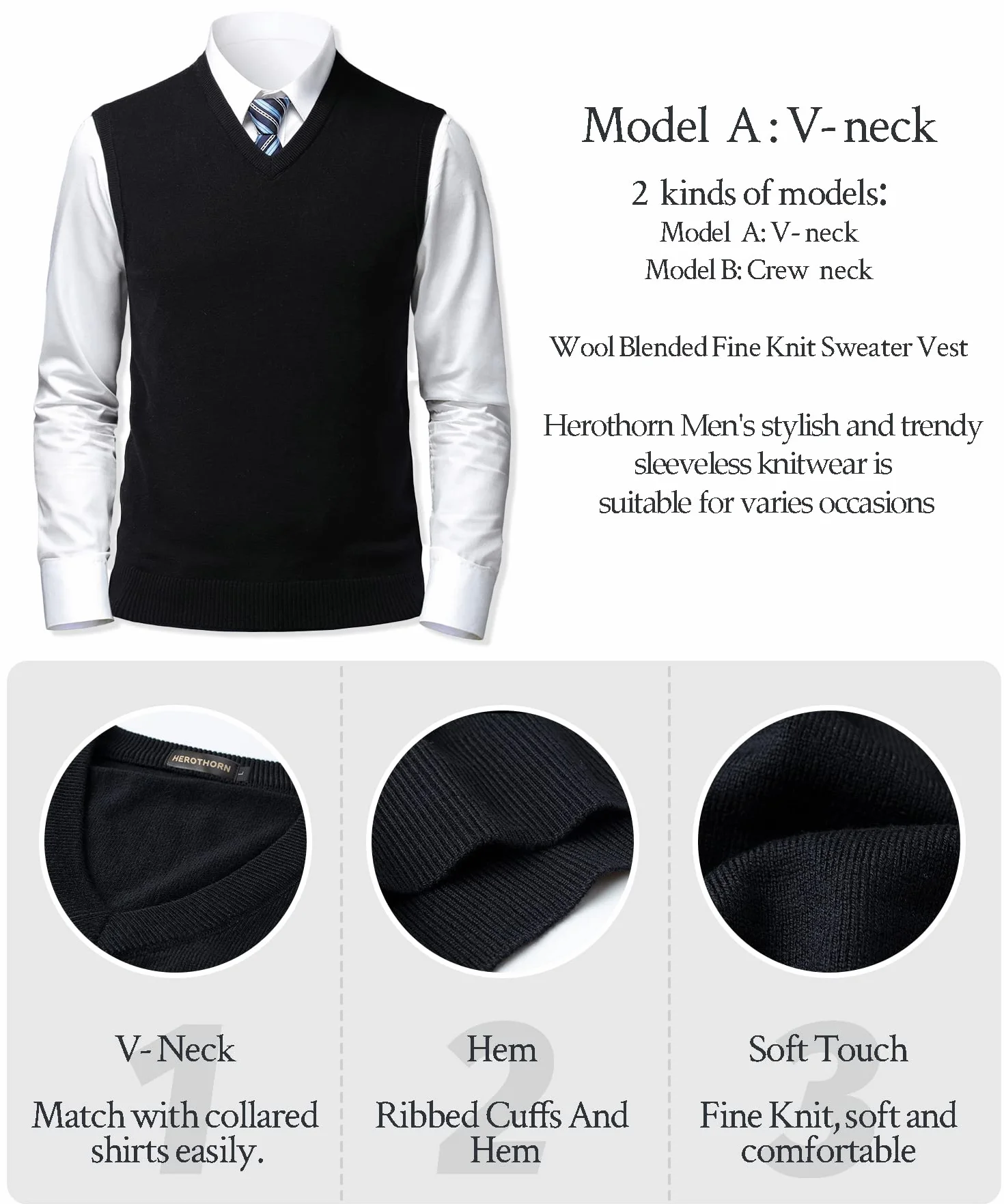 Hombre Sin Mangas con Cuello En Casual de Punto Pullover Jerséis Jersey Suéter Chaleco suéter Caballero Suéter Lana Cardigans Tank Tops Mangas Rebecas Chaqueta SuéTer para