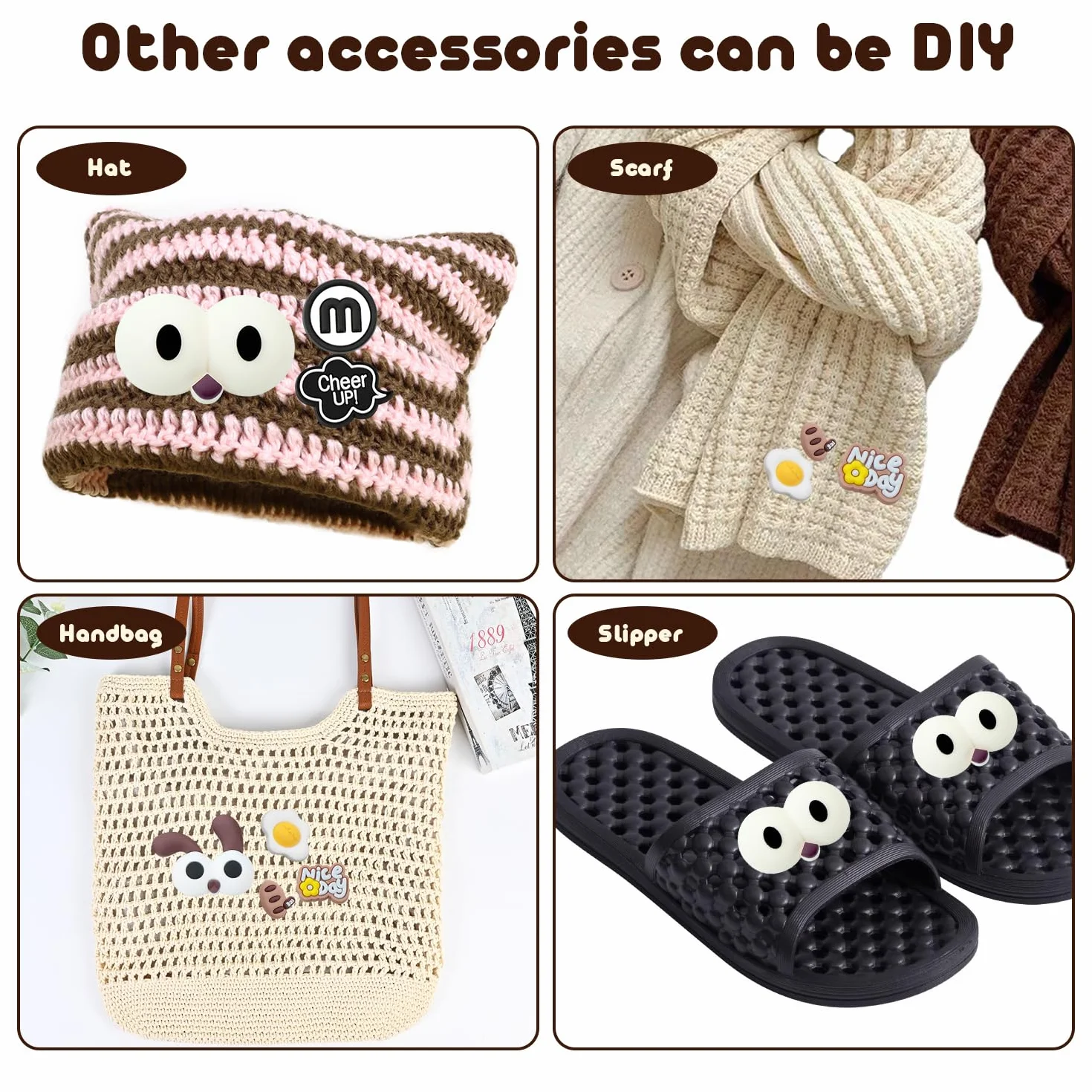 Adornos Zapatos, Shoe Charms, Encantos de Zapatos de PVC, Decoración de Zapatos Dibujos Animados Ojos Grandes 3D para Niños y Adultos, 14 Piezas Pins para Crocs, Bolsos, Pulseras