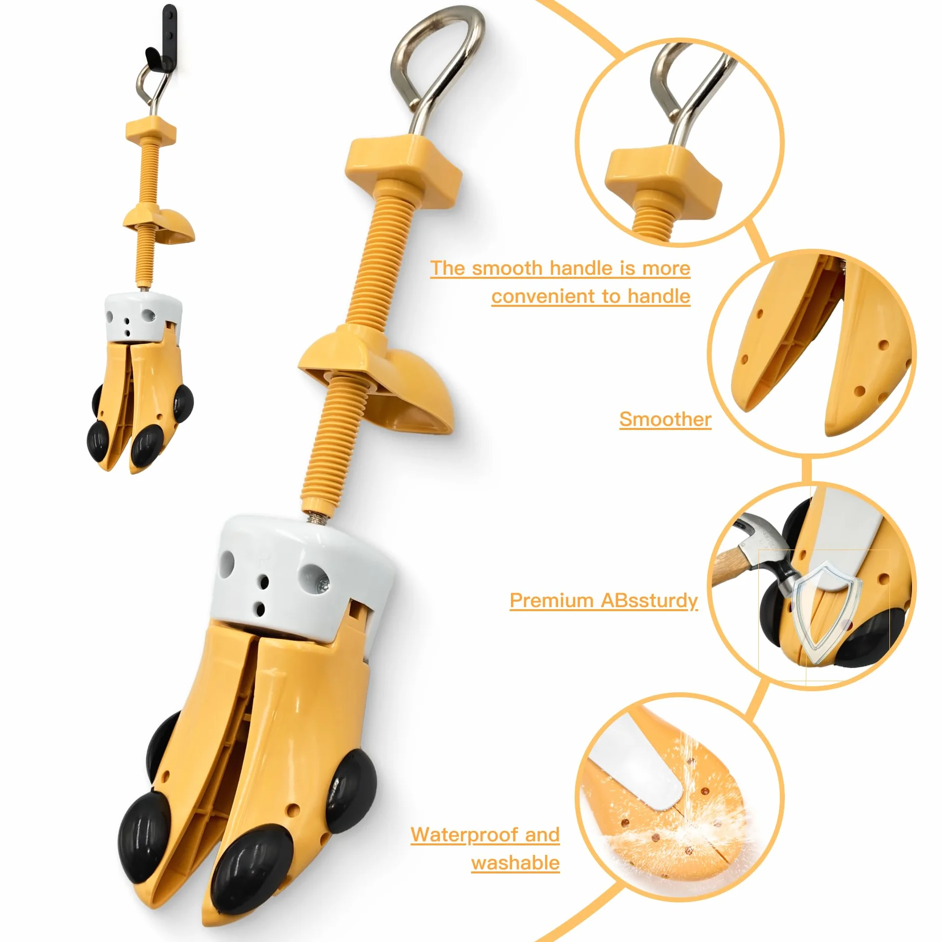 JJDPARTS Estirador de zapatos para mujeres y hombres, par de expansores de zapatos de 4 vías, longitud y ancho ajustables