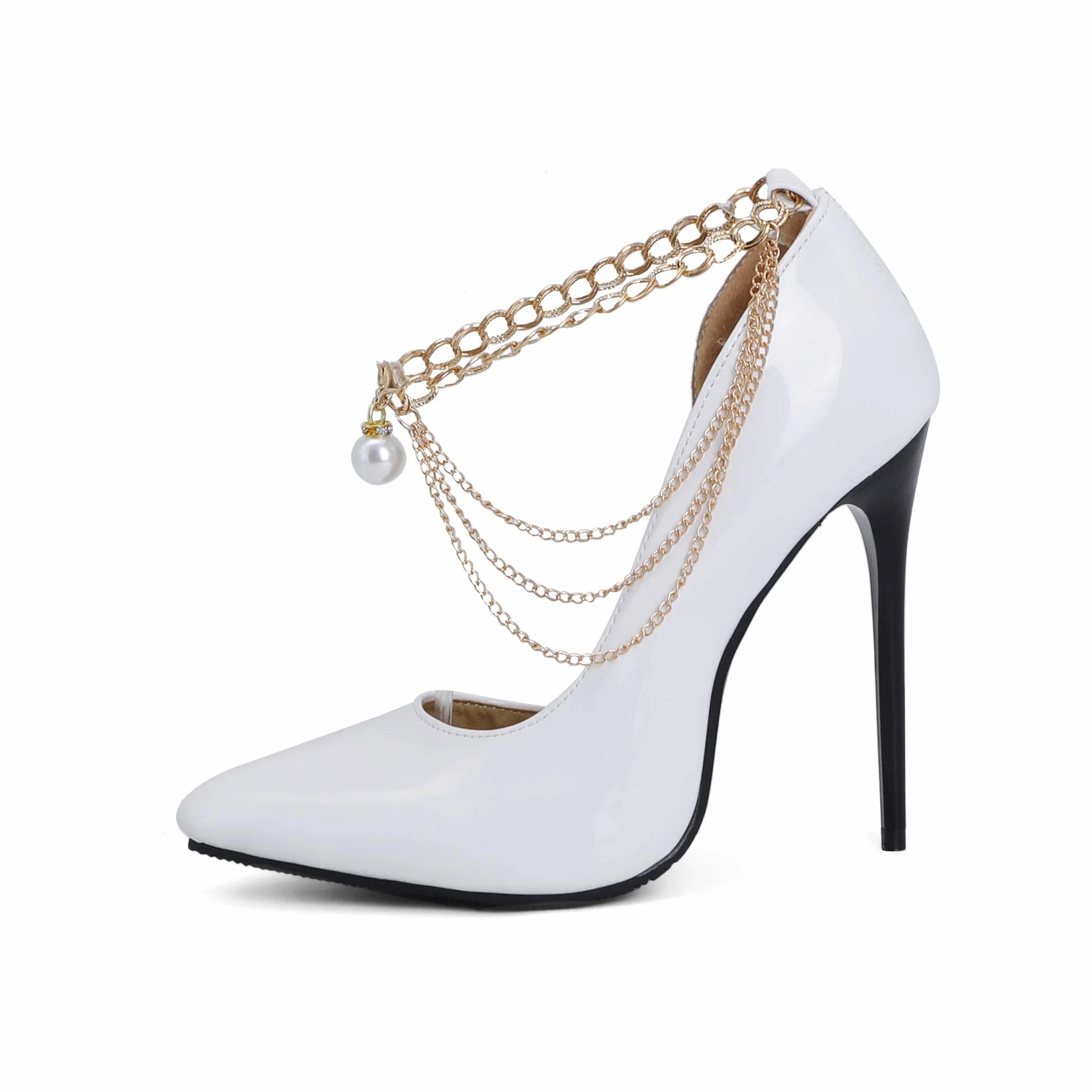 Zapatos de tacón alto con punta de punta de aguja para mujer de 12 cm, zapatos de fiesta fáciles de caminar para mujer, talla grande Z8821s