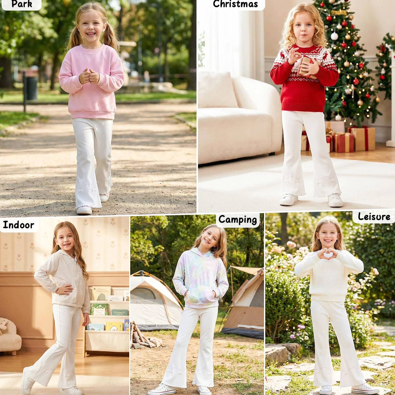 Leggings Acampanados para Niñas Algodón Bootcut Elásticos Pantalones Acampanados Largos Campana Pantalón Cintura Alta Mallas Yoga Ocio Correr Primavera Otoño para Infantiles 3-11 años