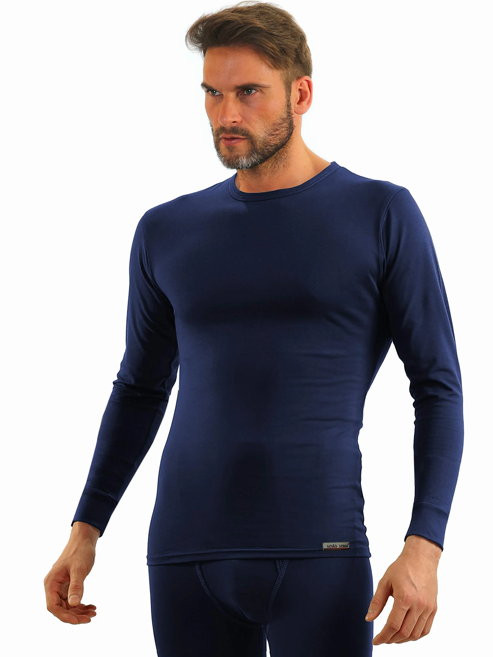 Sesto Senso Conjunto de Ropa Interior Algodón Camiseta y Calzoncillos Largos Hombre