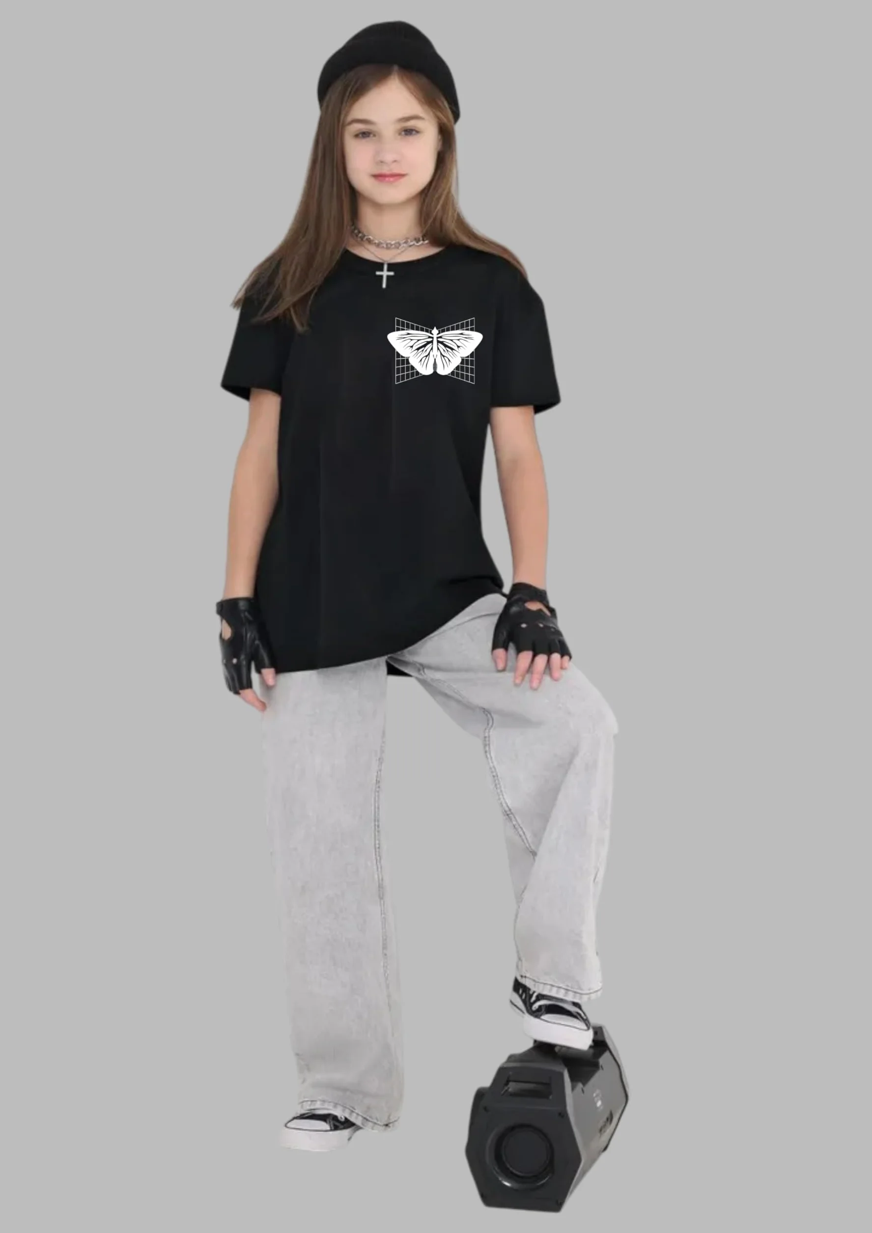 Uniplanet Store Camiseta negra de mezcla de algodón, media manga, ajuste regular, estampado «Back Be Free»