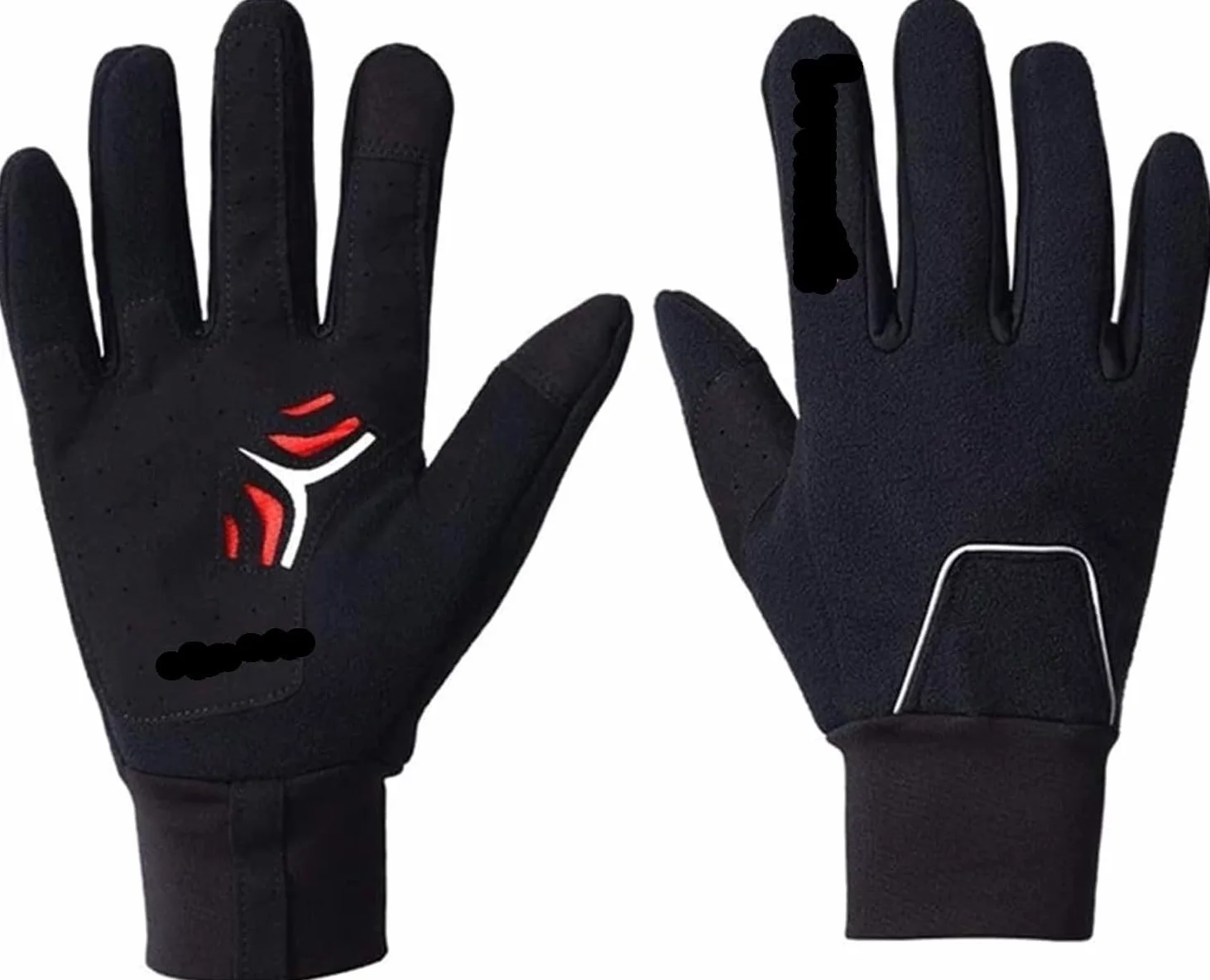 Guantes de Ciclismo Guante Guantes De Ciclismo Impermeables Pantalla Táctil De Dedo Completo Reflectante Espesar Carretera Guantes Deportivos (Color : Black, Size : S)