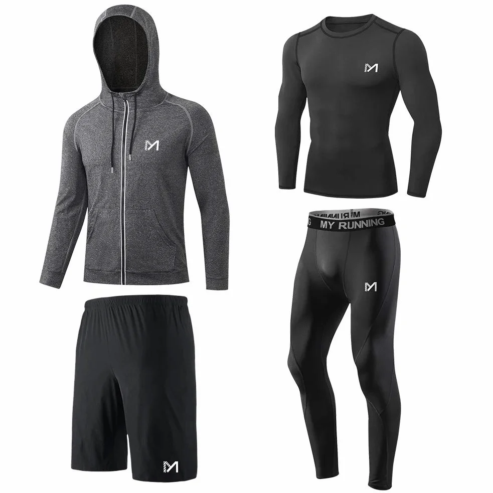 MEETYOO Kompressionsshirt Herren Set Kompressionsshirt Herren Set Hombre (Pack de 4)