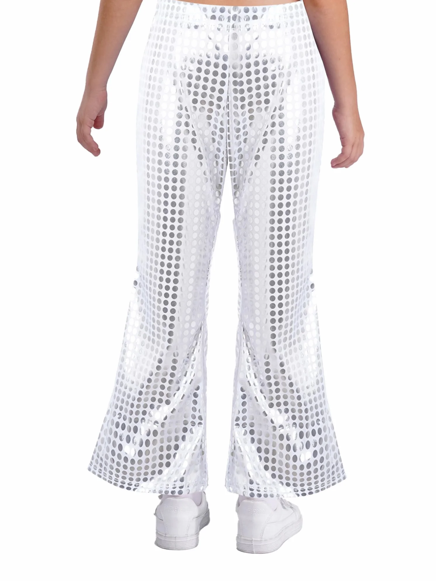Freebily Pantalones Acampanados de Lentejuelas para Niños con Cintura Elástica para Baile Latino Hiphop
