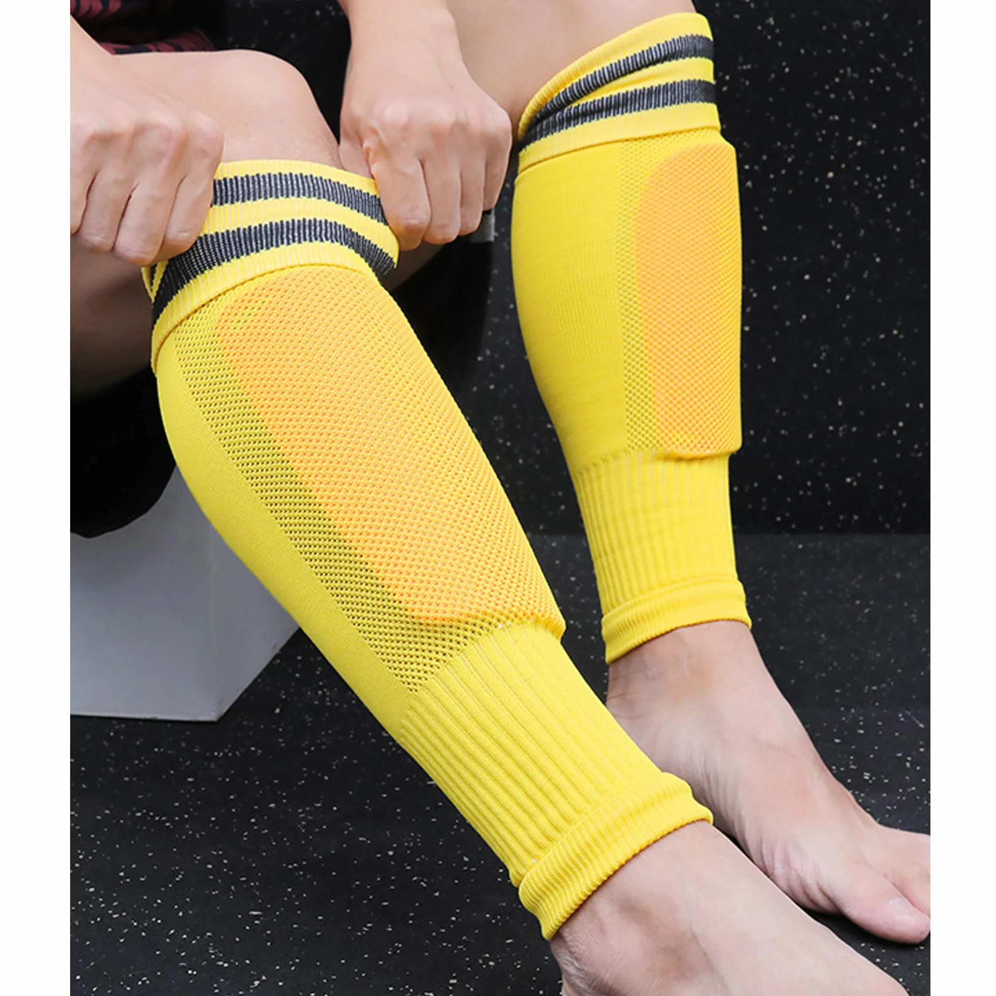 Medias deportivas hasta la rodilla, almohadillas de fútbol transpirables y suaves