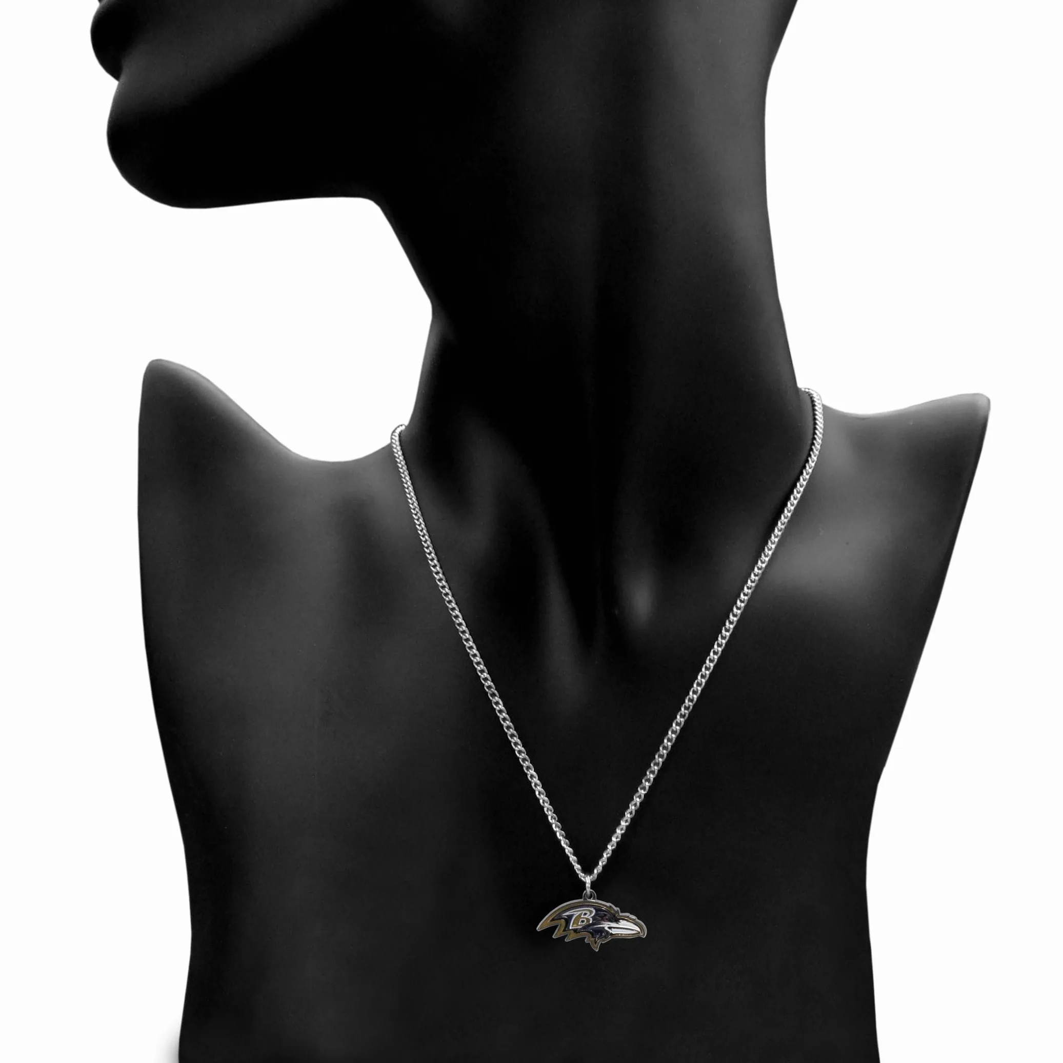 Siskiyou NFL Cadena Collar con pequeño Colgante, 20 ", Plata
