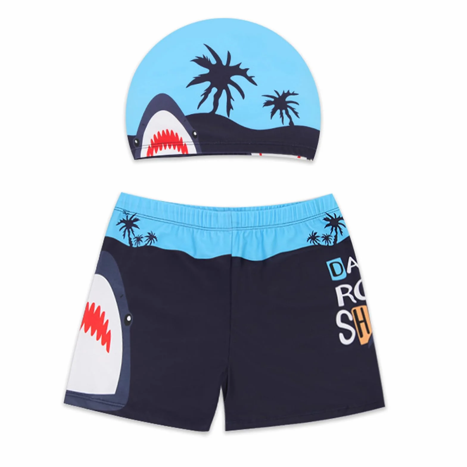 Set de Bañador Niño Tiburón Talla XL 5-6 Años 100-120cm Tejido Elástico Secado Rápido Cintura Alta Natación