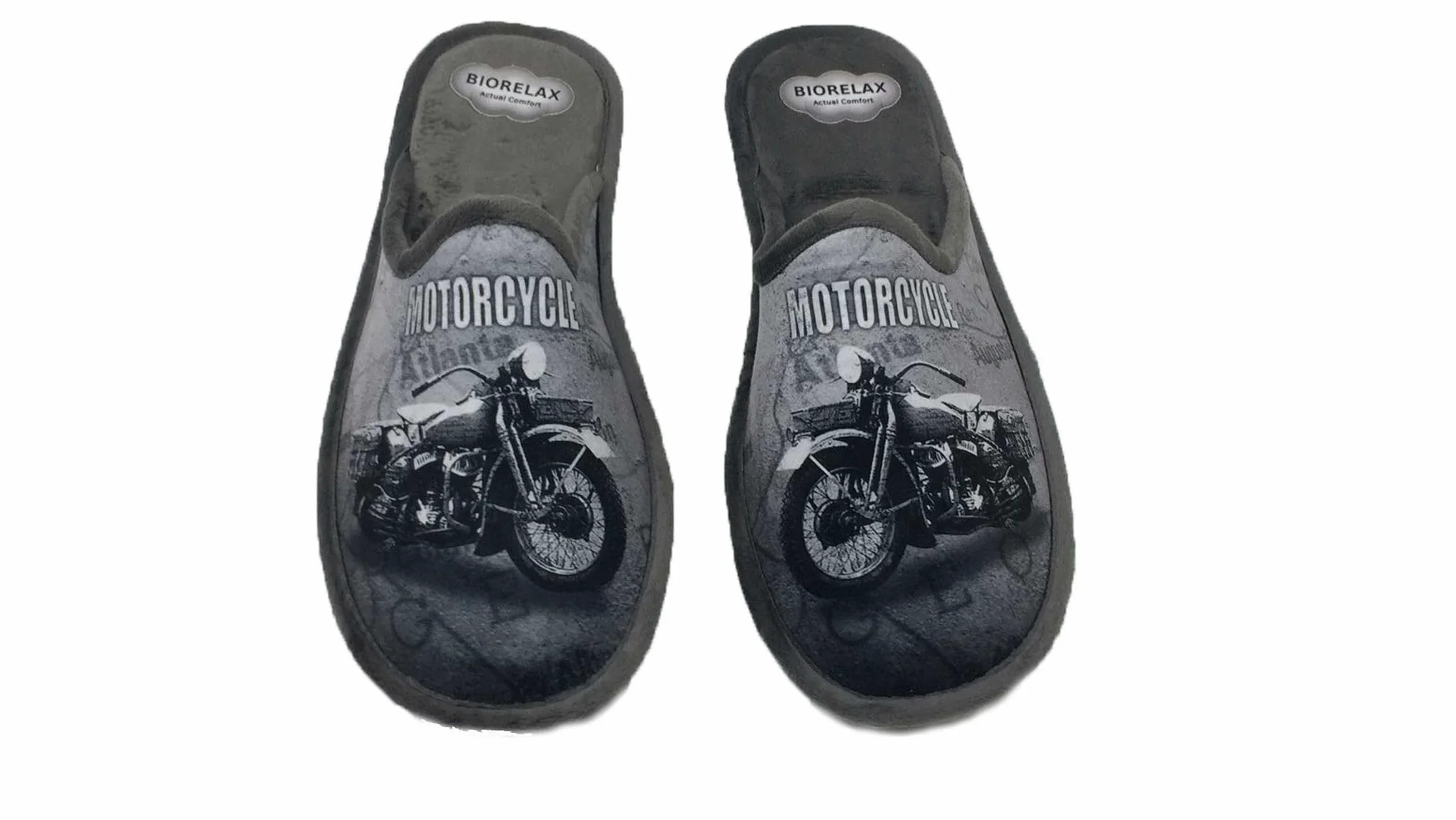 Biorelax Zapatillas de Estar por casa/Hombre Moto Gris