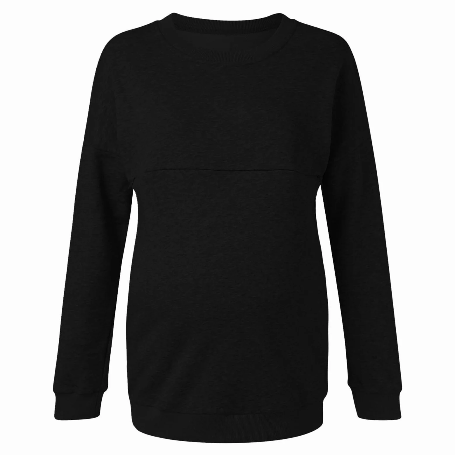 Generisch 2026 Top de Maternidad para Mujer con Dobladillo Sucio Normal Casual Manga Larga con Cremallera Camiseta con Capucha Lactancia