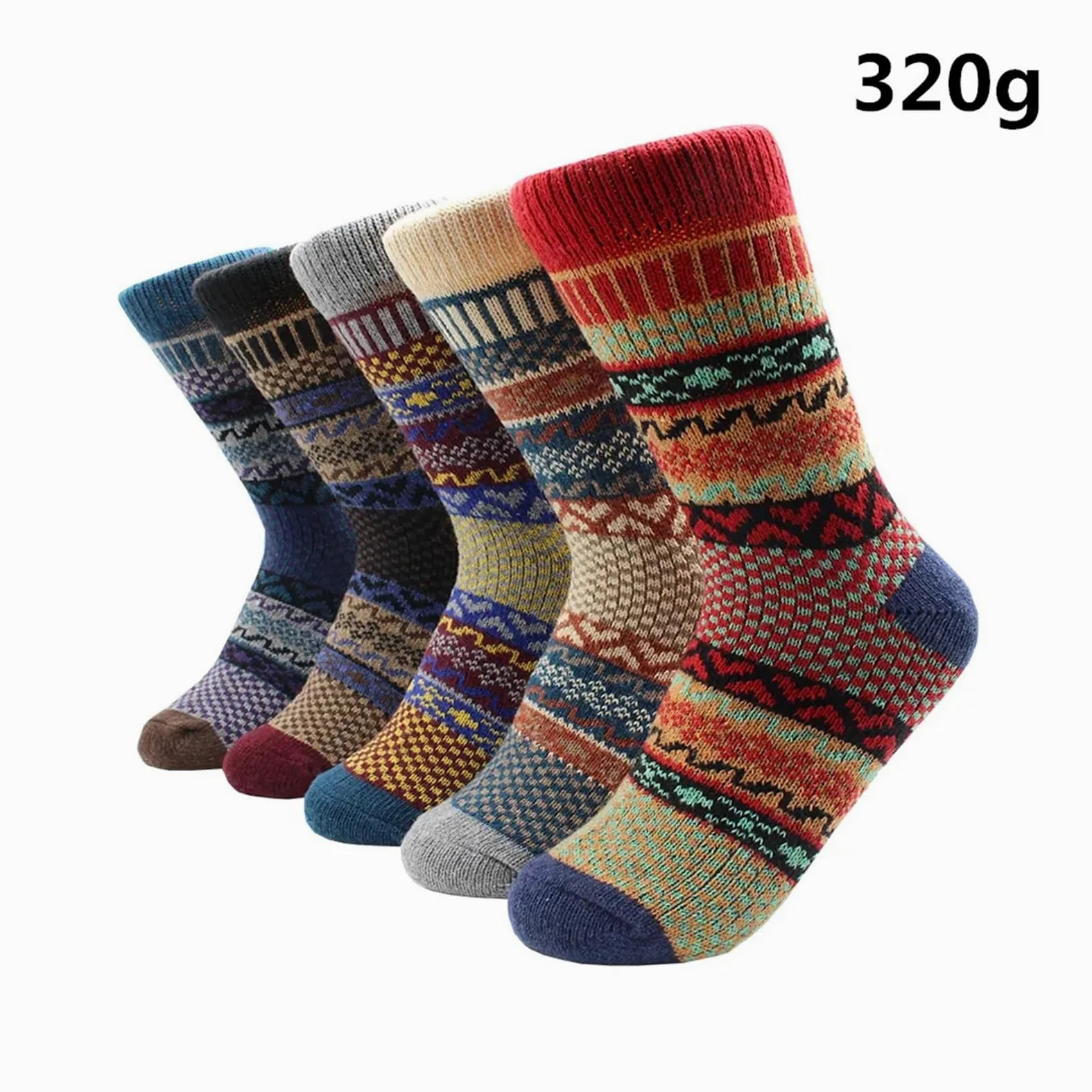 5 Pares De Calcetines Térmicos Lana Y Cachemira Gruesos For Mujer, Ideales For El Invierno. Estilo Europeo-americano, Modernos E Informales
