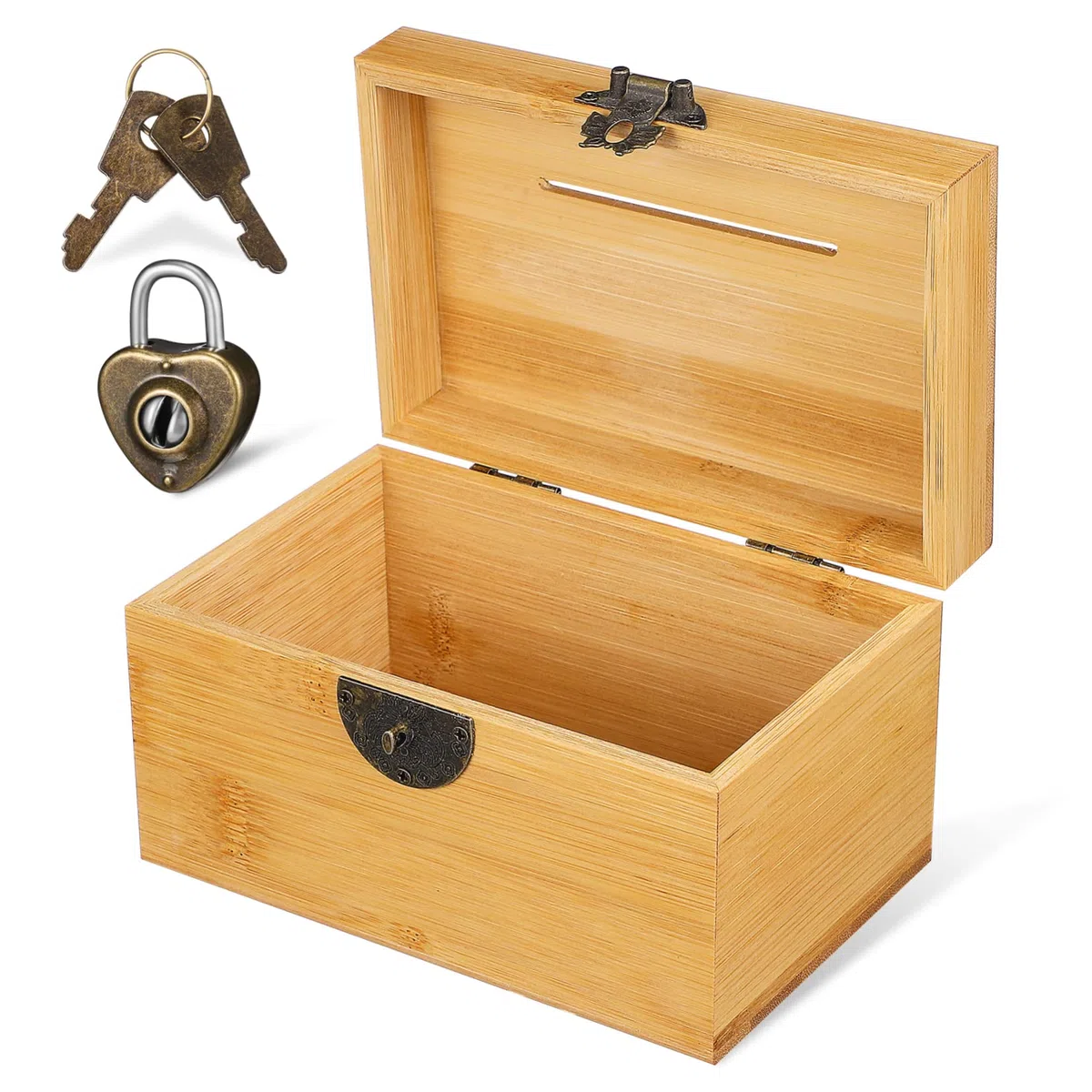 Cofre Vintage con Cerradura, Hucha Organizadora para Niños, Pequeño