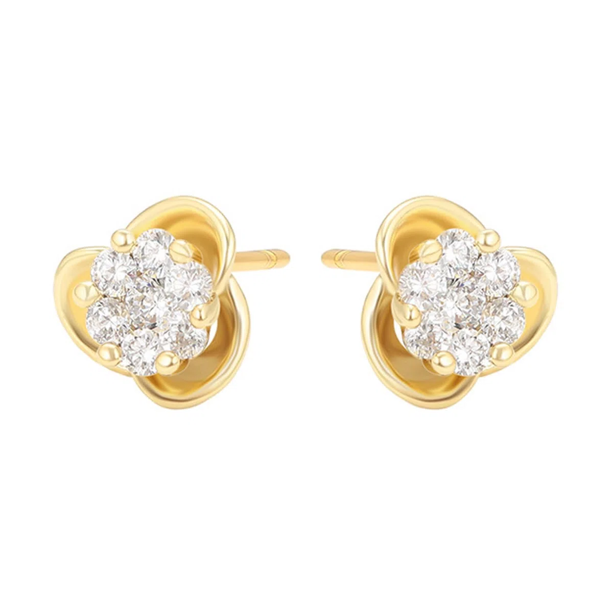 Pendientes de trébol para mujer con moissanite