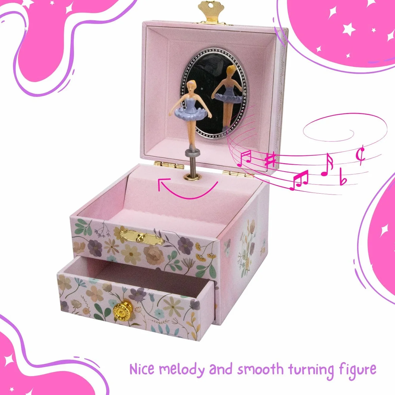 GICO Caja de Joyería Ballerina con Música y Espejo para Niñas