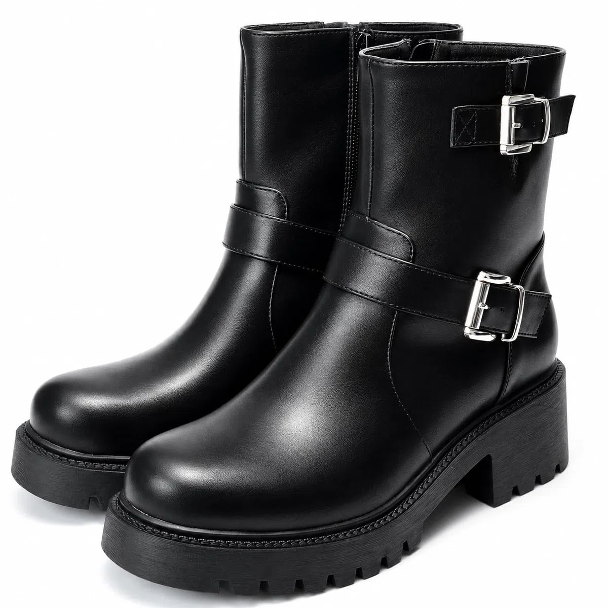 JOMIX Botas Mujer Invierno Chelsea Cálido Antideslizante Botines Cómoda Nieve Botas Impermeable PU Botines