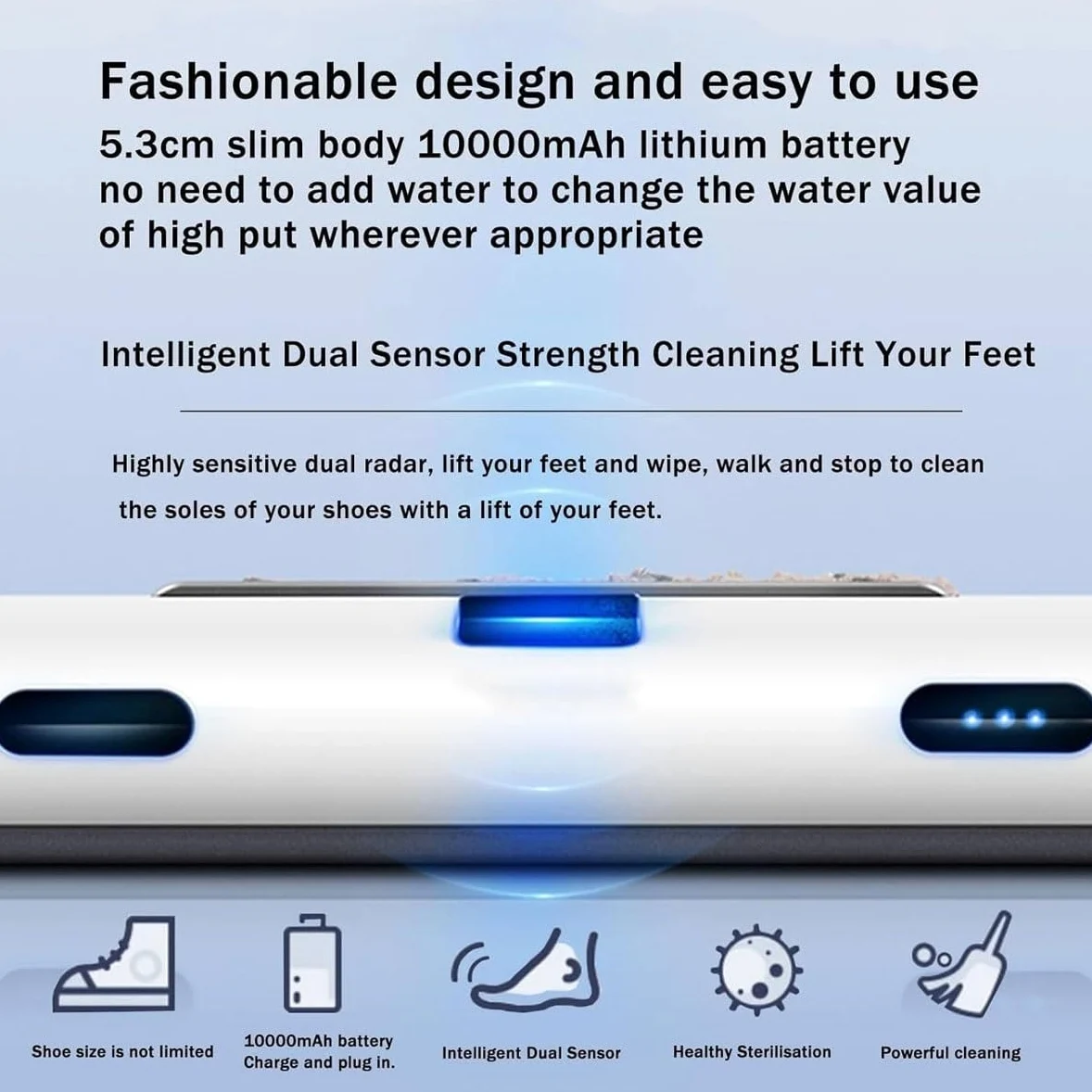 Máquina Automática para Limpiar Suelas De Zapatos, Pulidor Automático por Inducción Recargable A 260 RPM, Limpiador Sin Agua