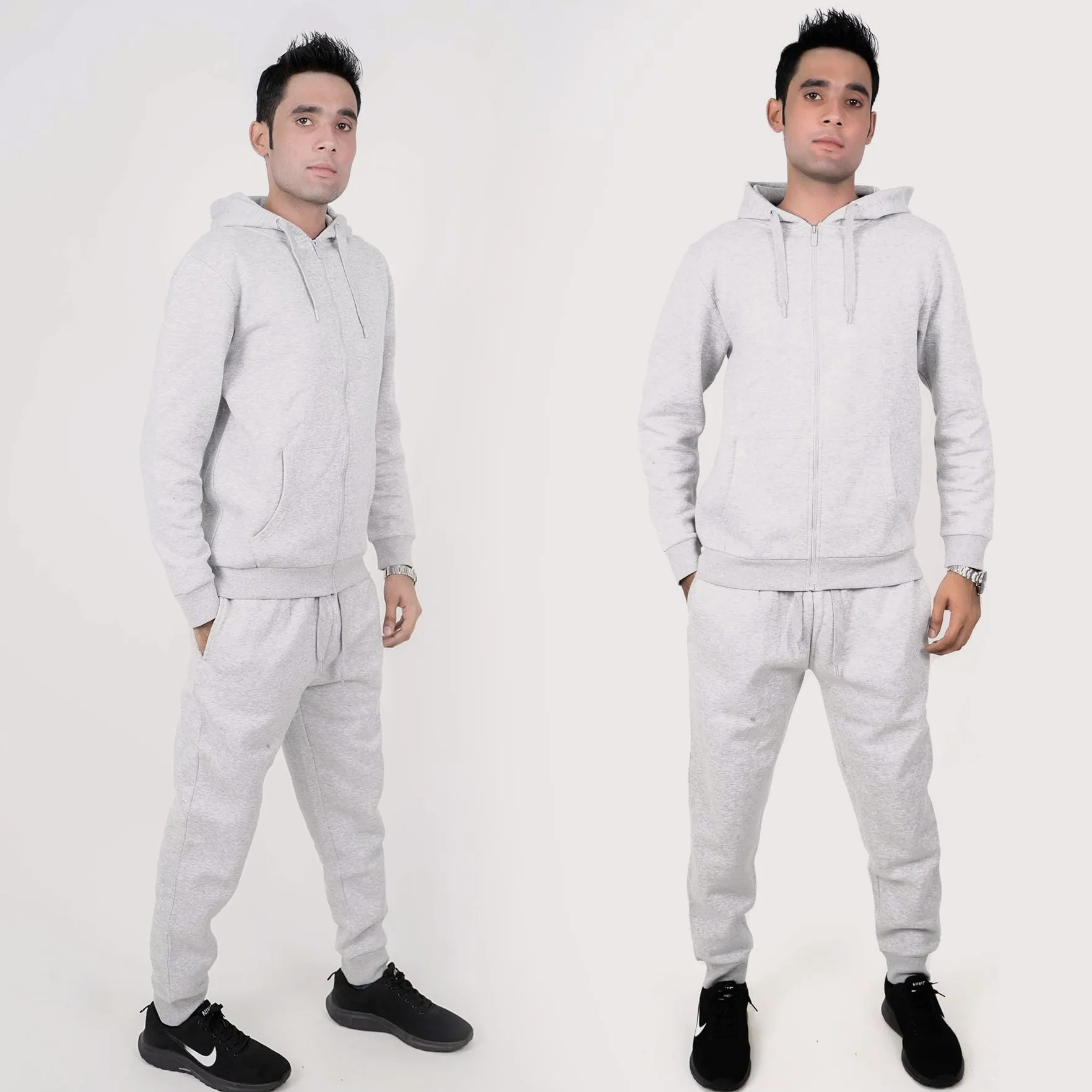 NOROZE Chándal de Gimnasio Forro Polar con Capucha y Pantalón Jogging para Hombre