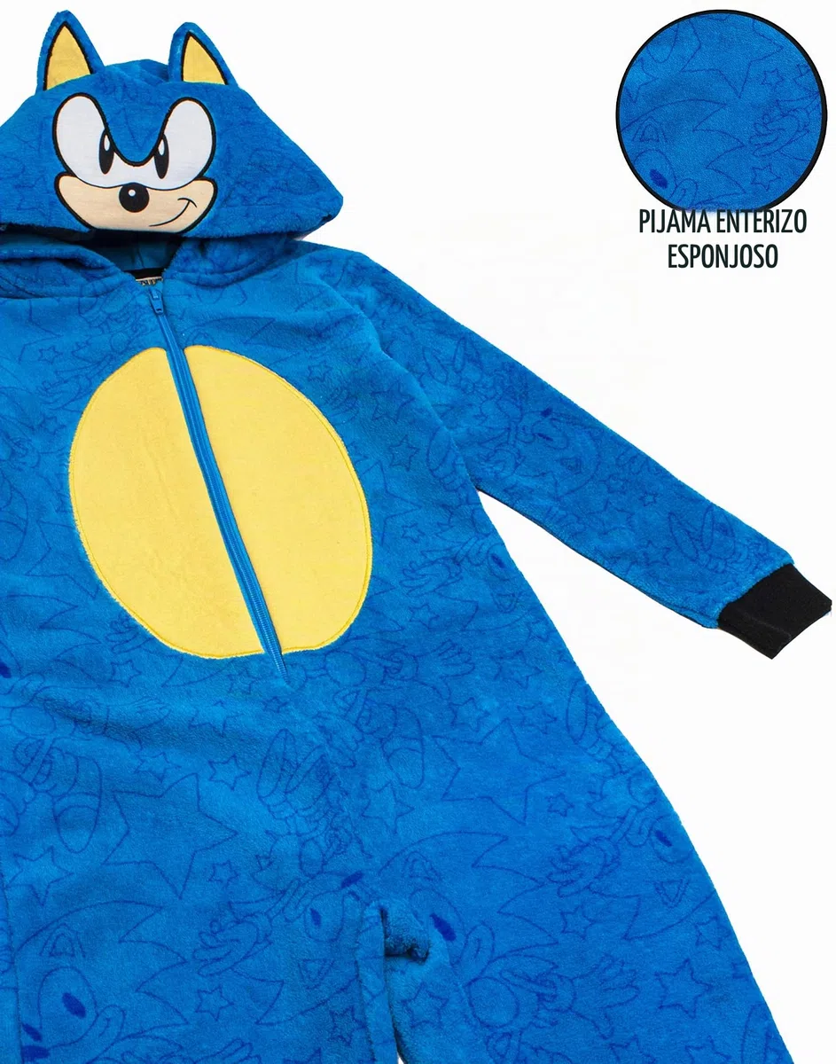 Sonic The Hedgehog Onesie niños niños Pijamas Todo en un PJS