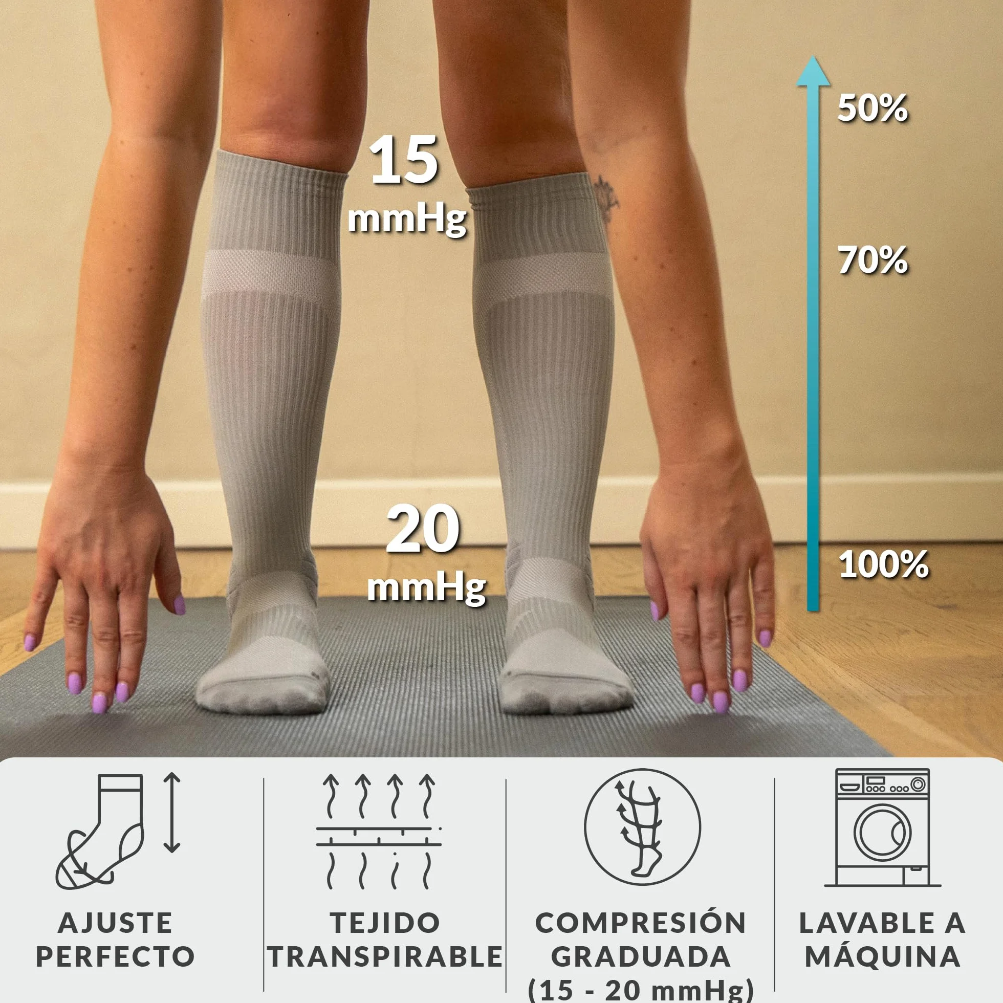 360 RELIEF Medias de Compresión Mujer y Hombre Calcetines Deportes Correr Viaje