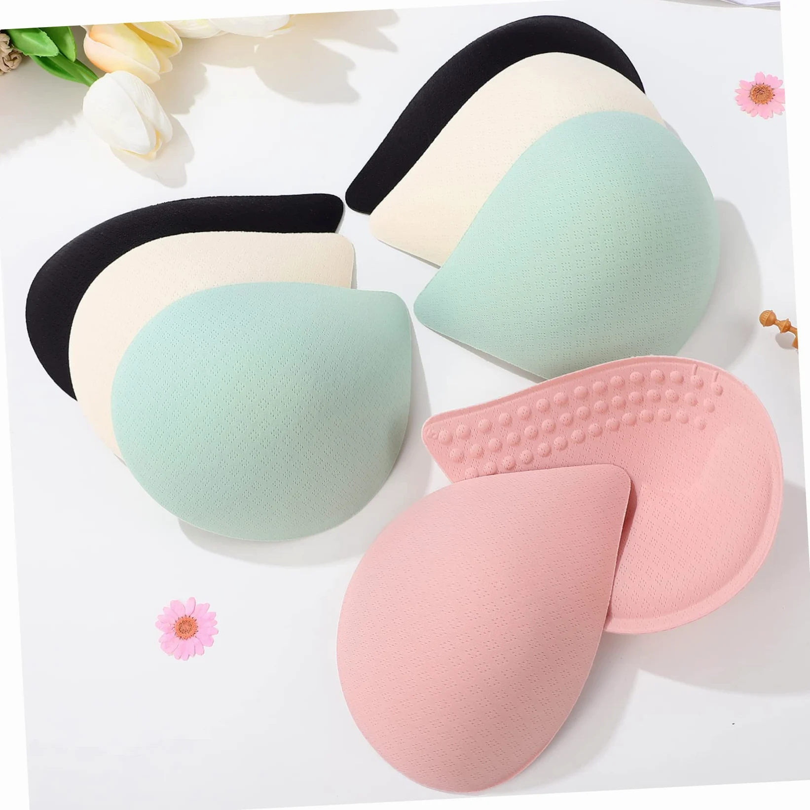 Healeved Almohadillas de Sujetador 12 Pares Xxl de Fibra Elástica | Desmontables y Lavables, Tallas 85d 90a 90b 90c 90d, para Mujer y Niña