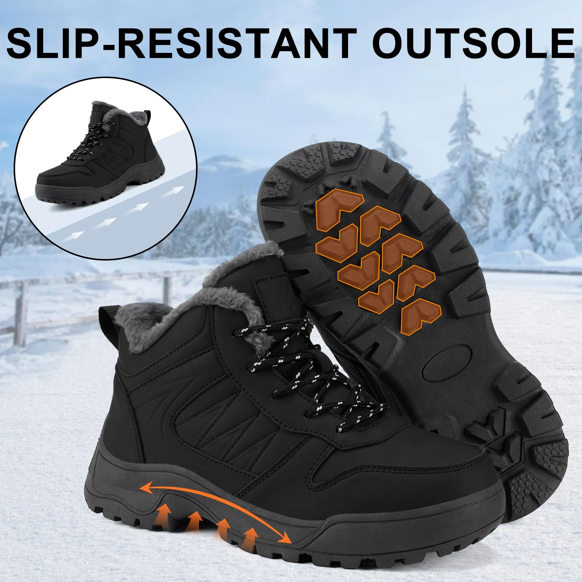 Botas de Nieve Mujer Impermeables Antideslizantes - Forradas de Pelo Caliente, Botas de Invierno Abrigadas para Mujer