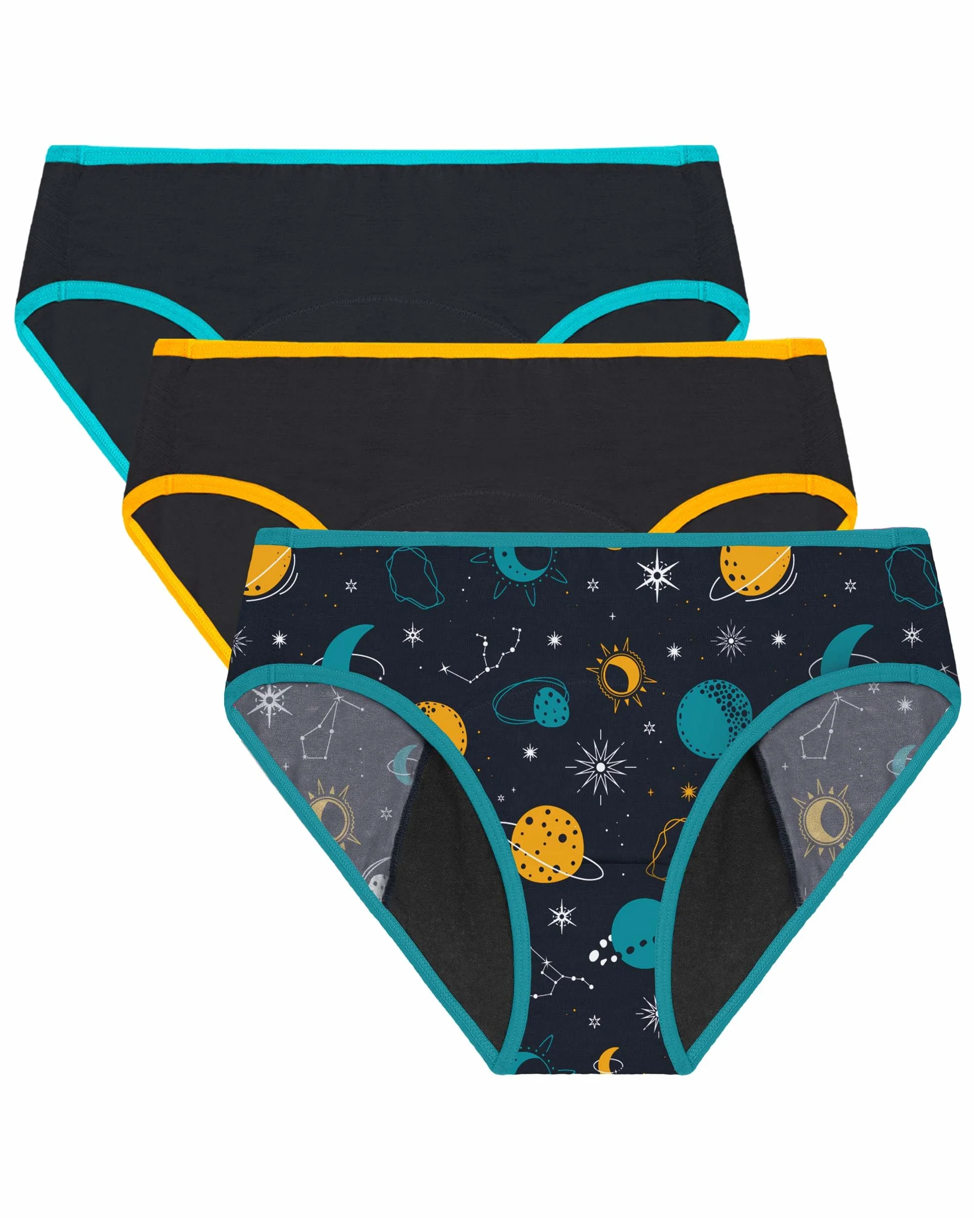 Neione Niña Bragas Menstruales Flujo Abundante Braguita Hipster para la Mentruación 9-18 años Pack de 3