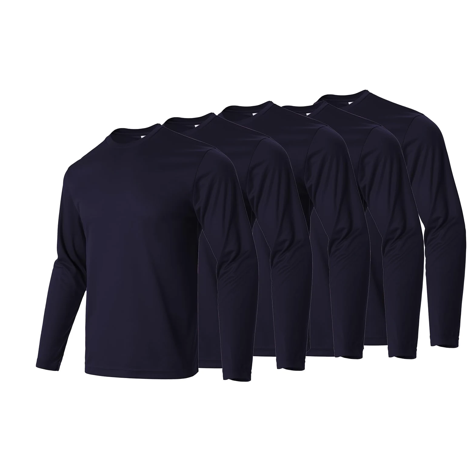 Camiseta de manga larga para hombre, informal, cuello redondo, suave, para correr, natación, ciclismo, pesca