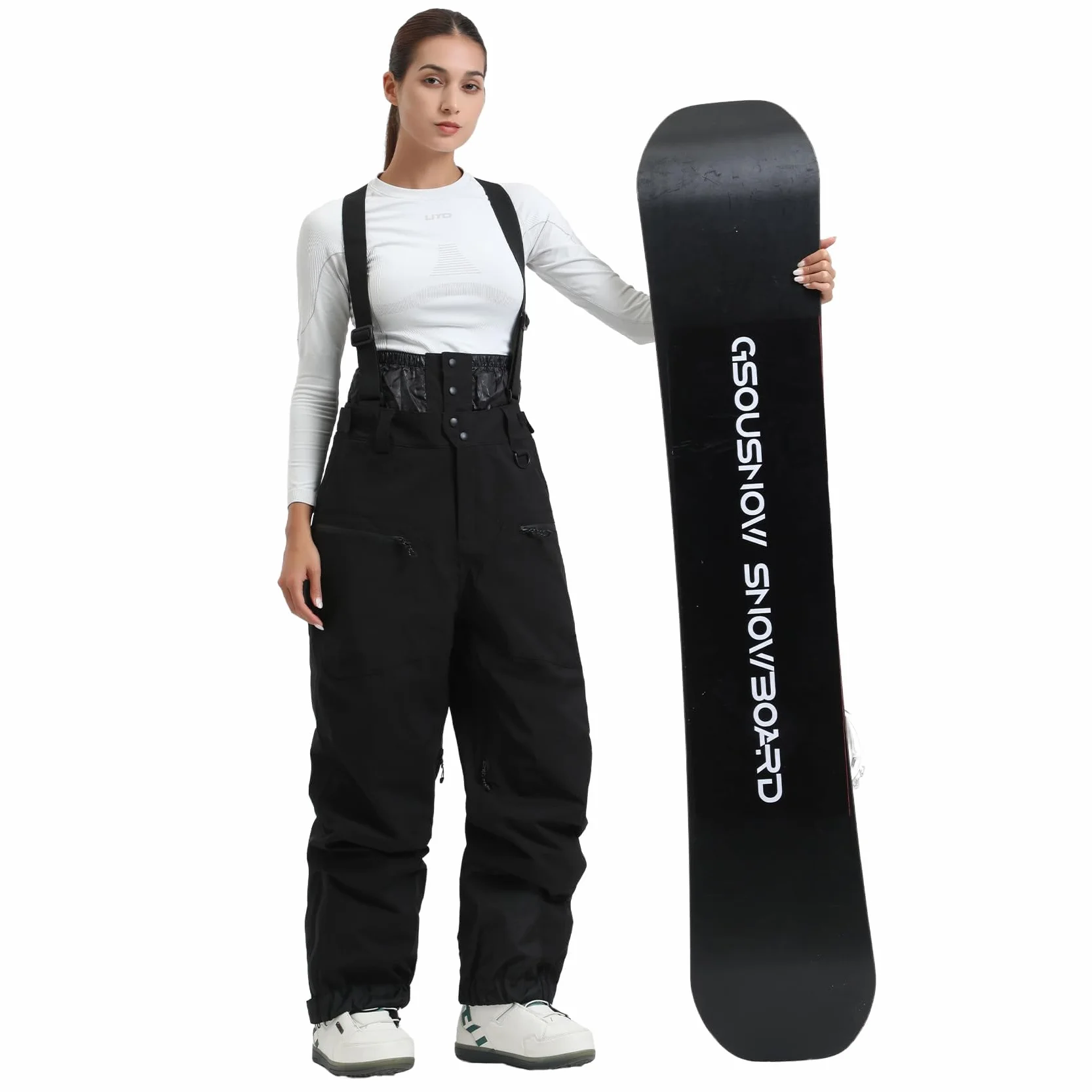 Pantalones de Esquí Holgados Mujeres Impermeable Antiviento Transpirable Aislado Cálido