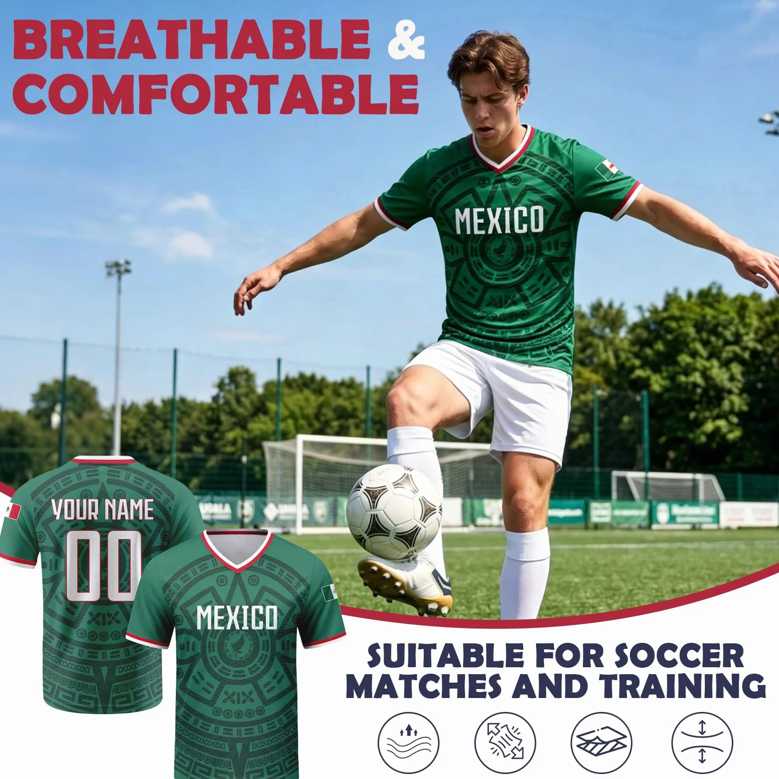 Genérico Camiseta de fútbol Personalizada, Camiseta de fútbol Nacional Personalizada con Nombre/número, Regalo Personalizado para fanáticos de Camisetas para Hombres, Mujeres y jóvenes