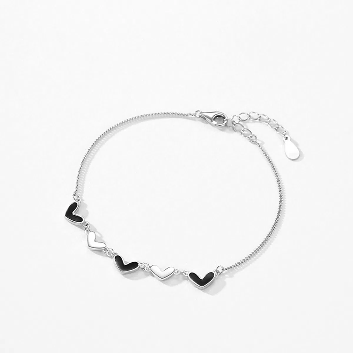 Pulseras de joyería, cadena de promesa con corazón, oro blanco, regalo para el día de San Valentín