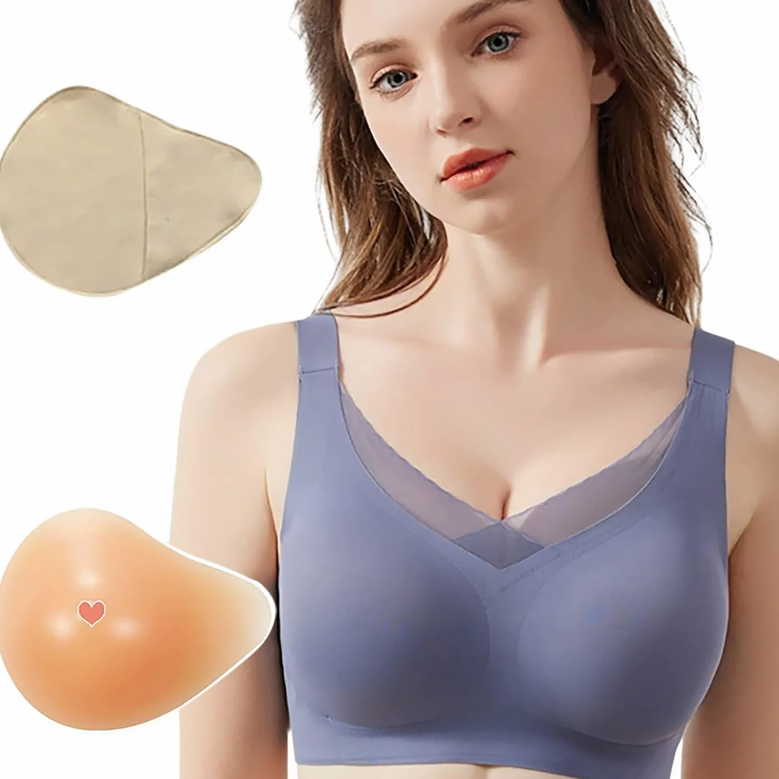Sujetador Terapéutico Postmastectomía con Prótesis de Silicona Integrada Diseño Elegante y Cómodo para el Cuidado