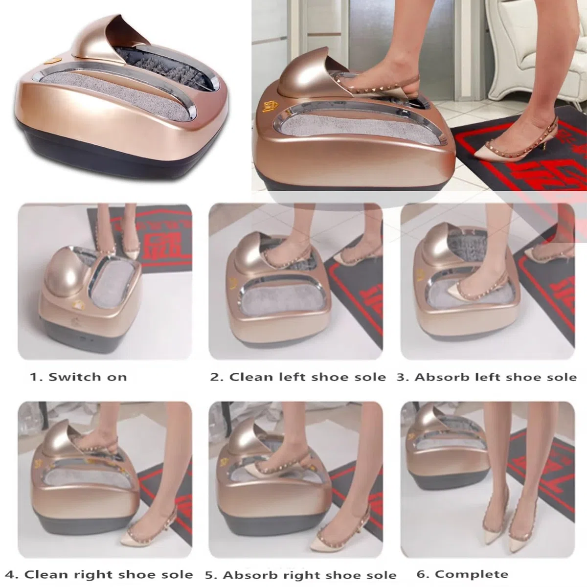 Máquina automática de cepillado de zapatos, pulidora eléctrica de zapatos con inducción, sin polvo para uso en talleres de hotel