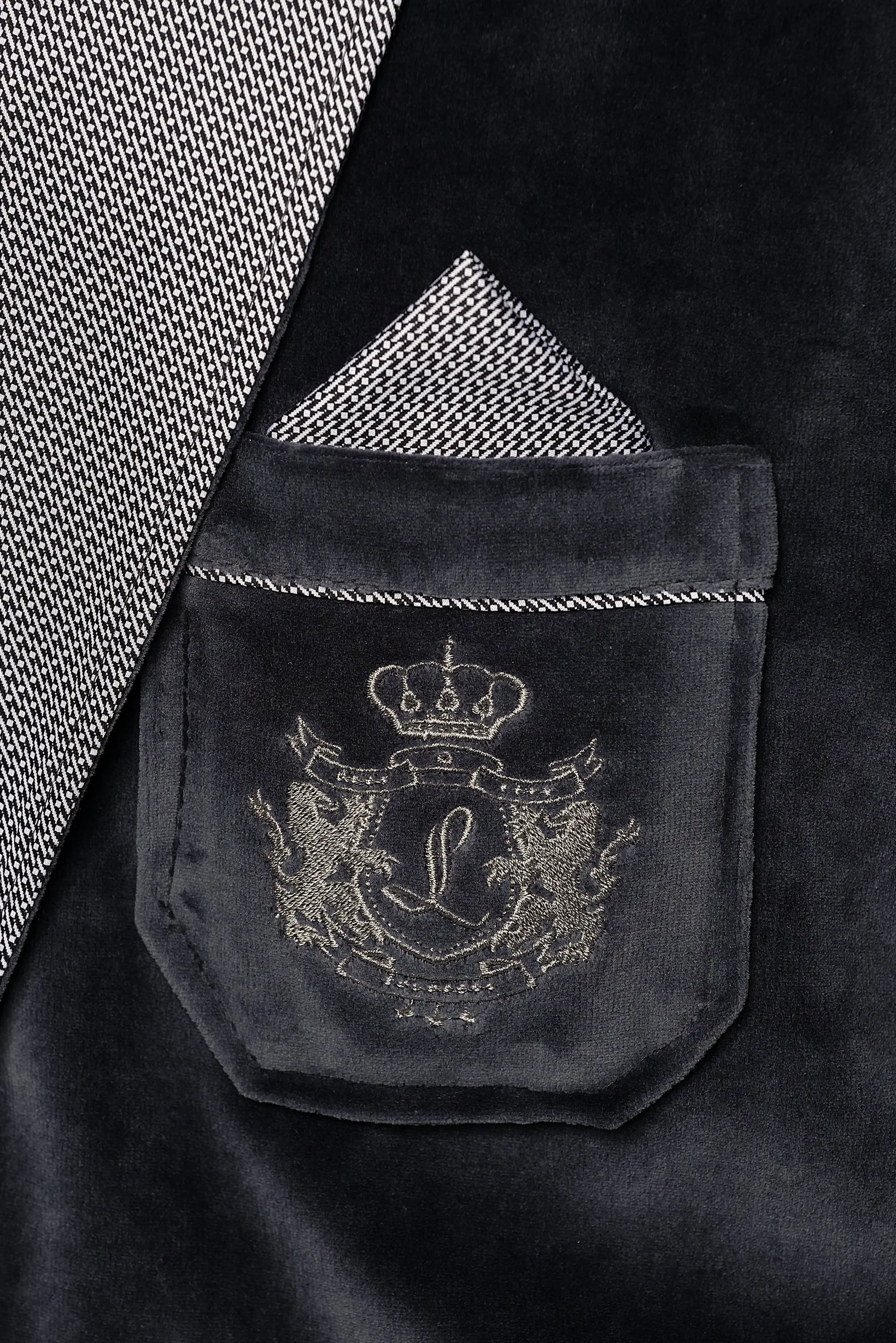 RE-111 - Albornoz corto para hombre de terciopelo, elegante