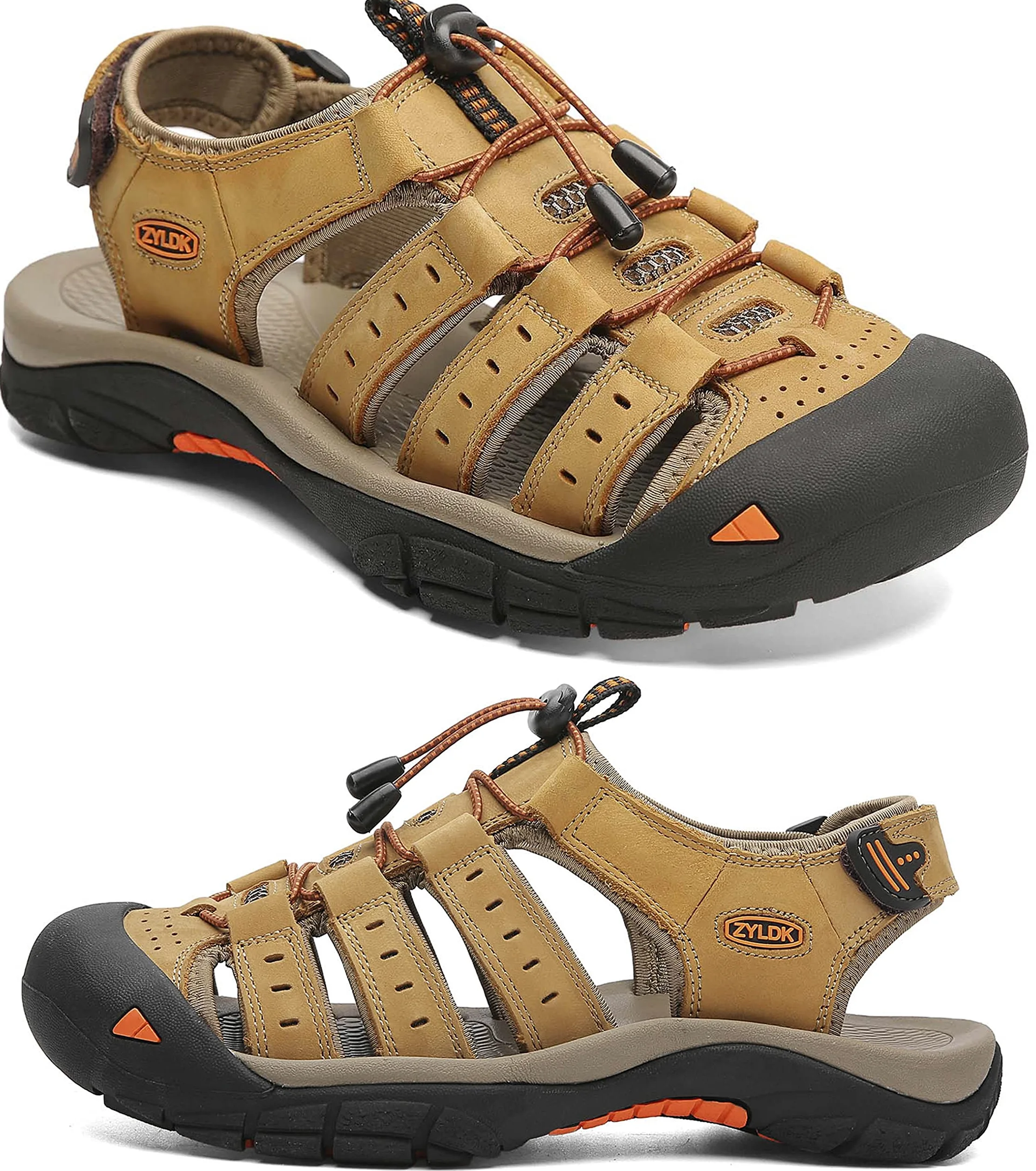 Sandalias de Senderismo para Hombres Verano Exterior Deportivas Zapatos Trekking Casual Zapatos de Montaña Cuero Sandalias de Playa Antideslizante Verano EU38-46