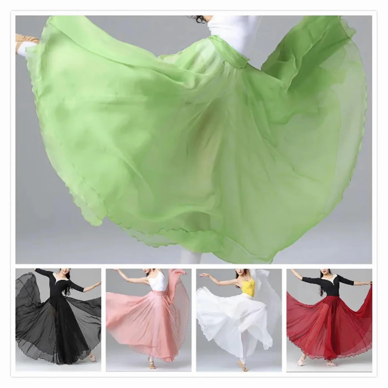Falda Swing Grande,Falda Swing Larga Bailarina， Falda de Gasa for práctica de Ballet romántica for niñas Adultas