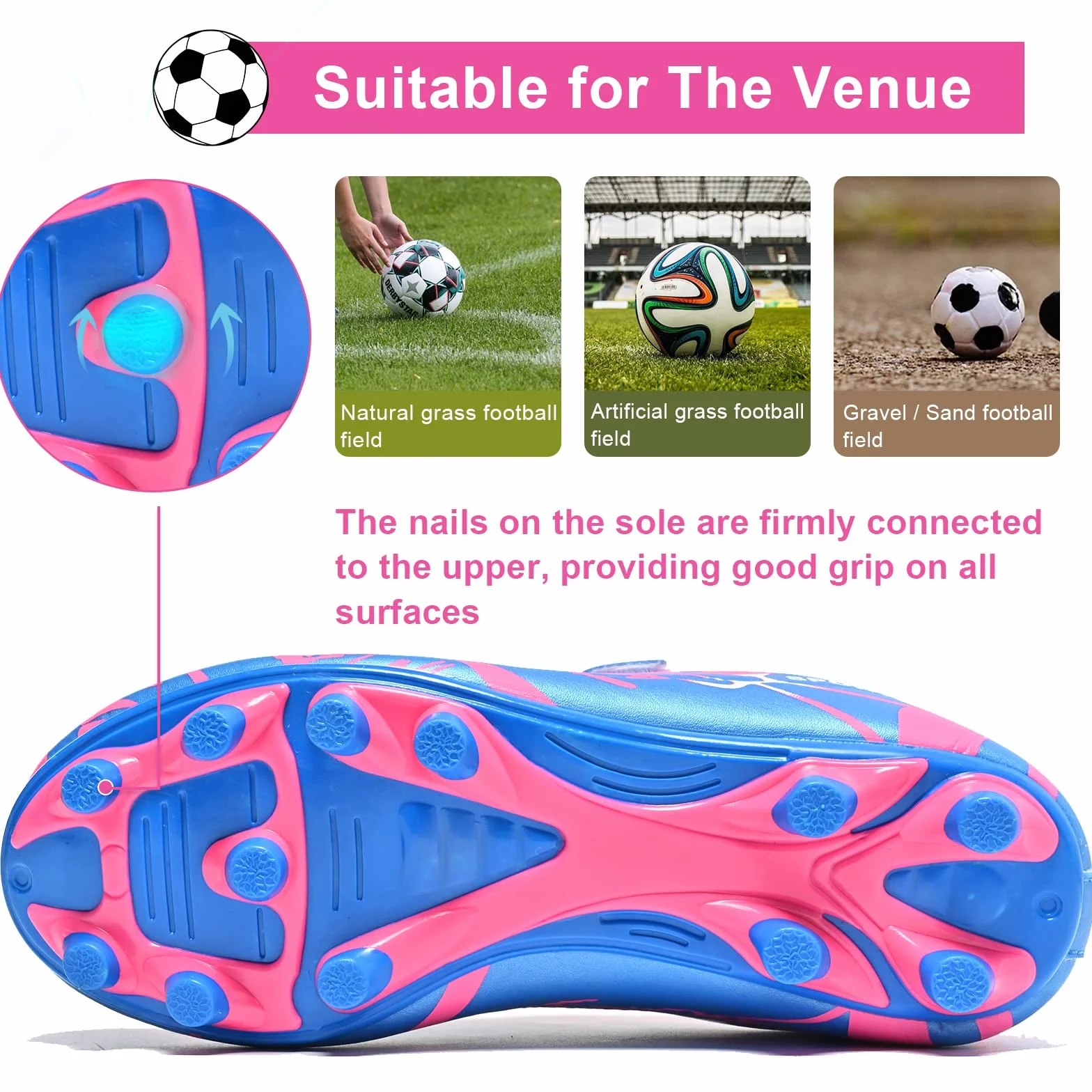 Botas Fútbol Niños Antideslizante Césped Artificial Tacos Zapatillas 28-37EU