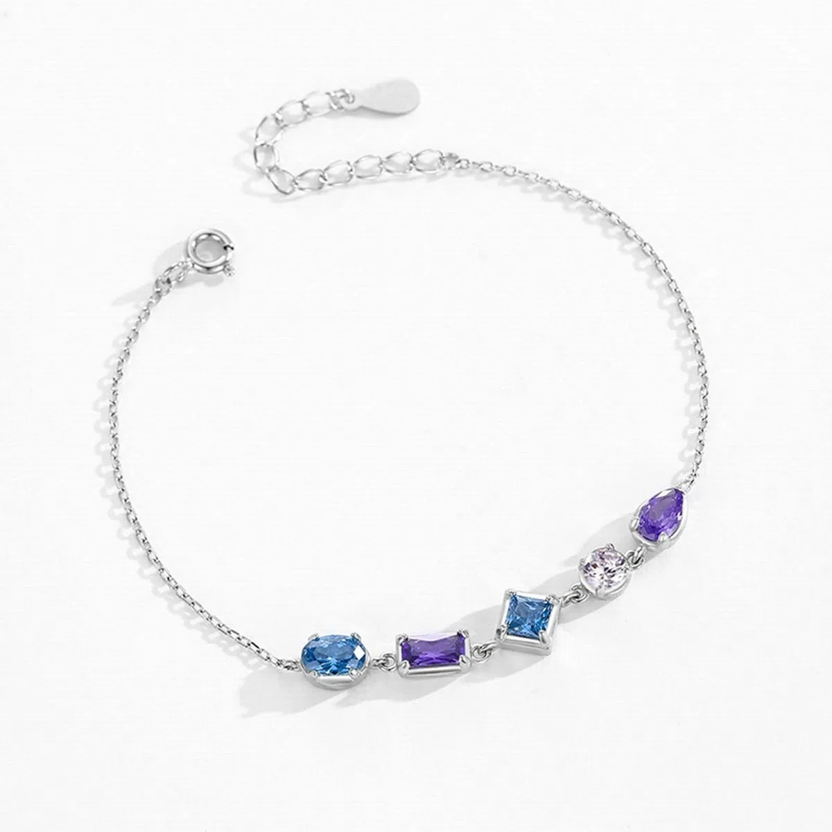 Pulsera para mujer, pulseras de joyería para mujer con amatista y topacio para mujer
