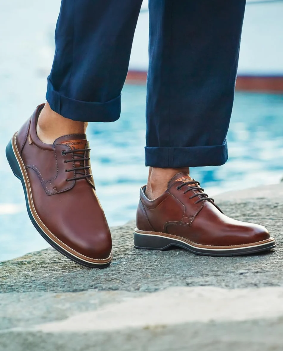 Pikolinos Carlet Zapatos Cordones Hombre | en Cuero | Plantilla Extraíble
